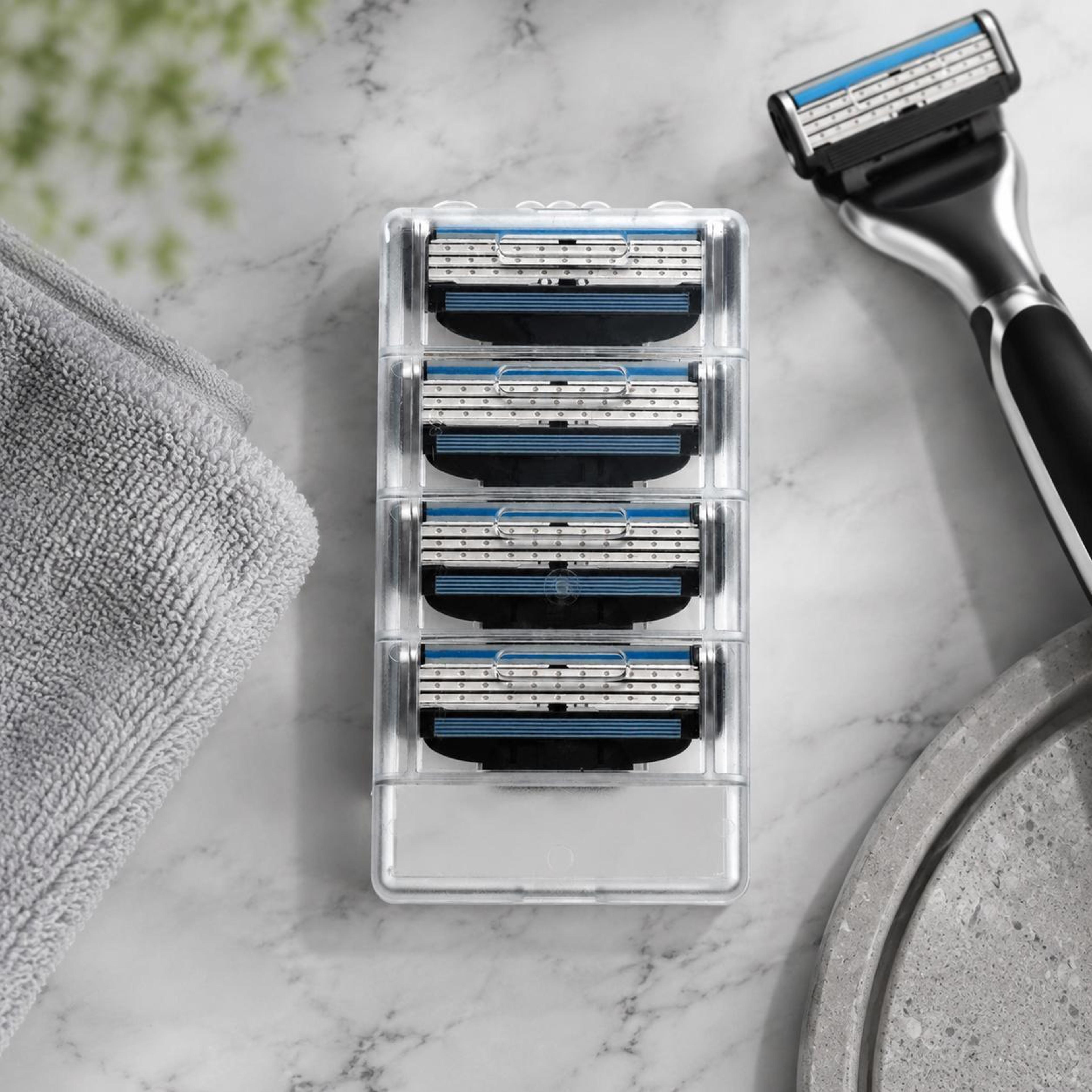 4pcs razor blade refills triple blade shaving cartridge replacement for men shavers