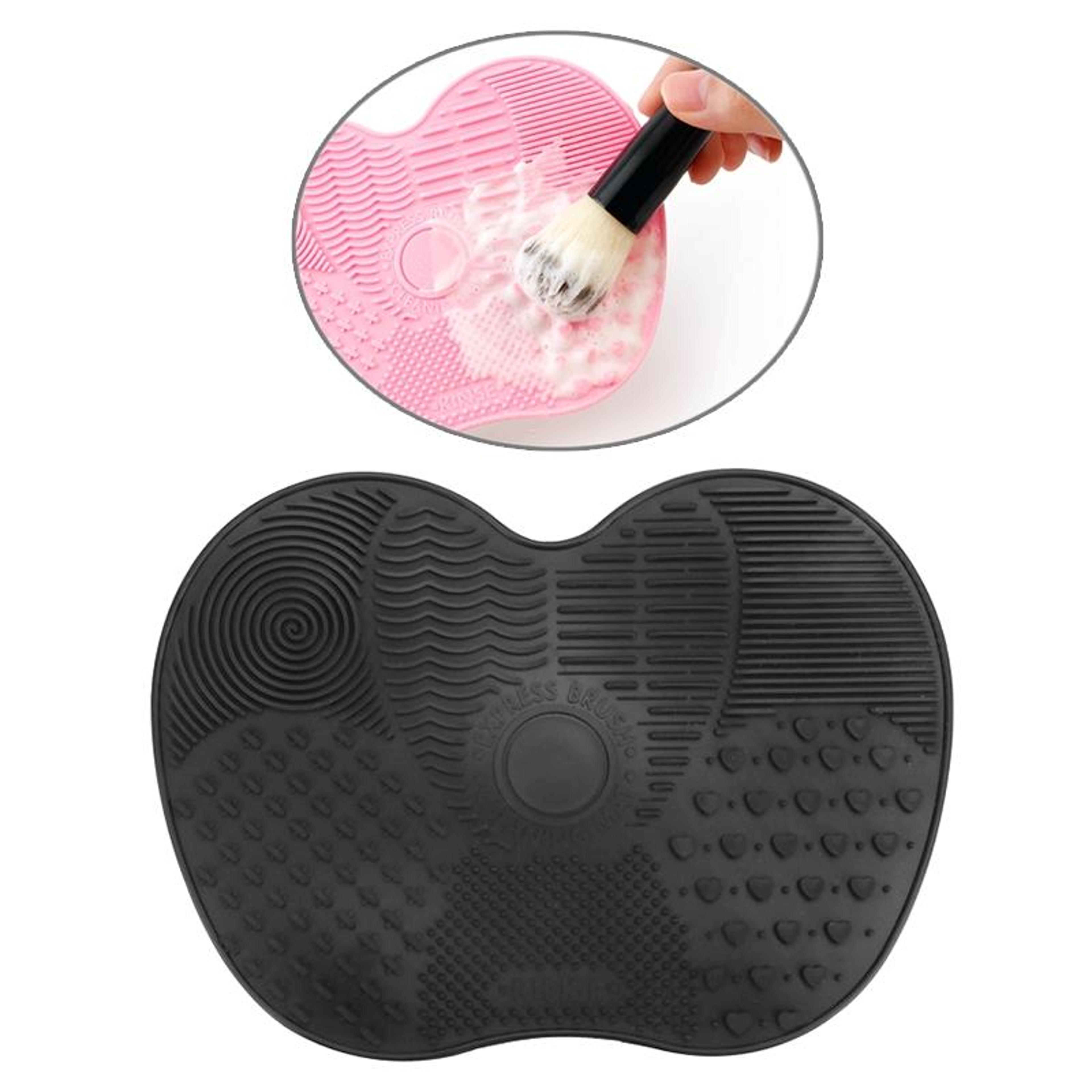 silicone makeup brush cleaner mat multi texture brush cleaning pad with suction cups