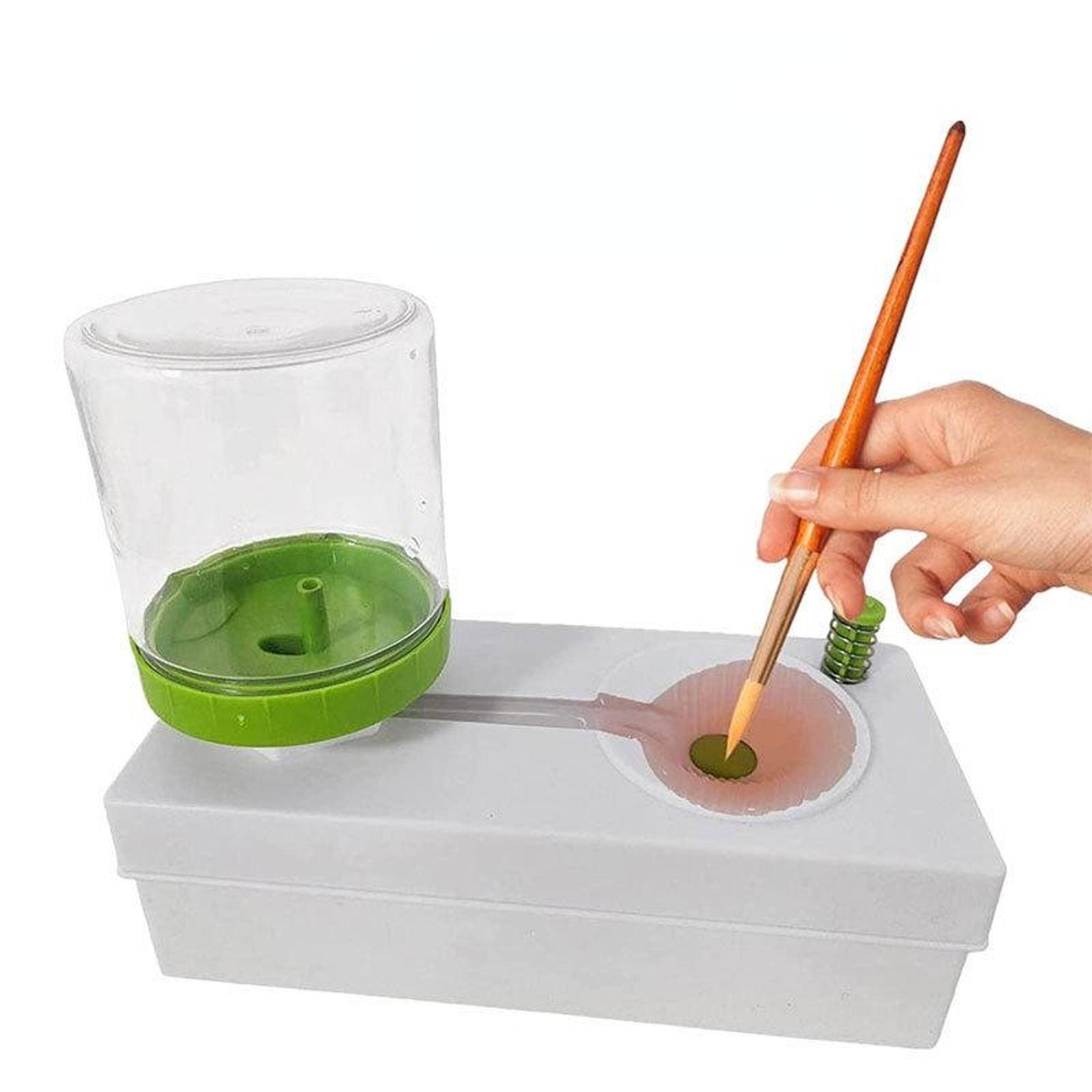 portable paint brush cleaner with water container automatic brush washer for artists and hobby painters