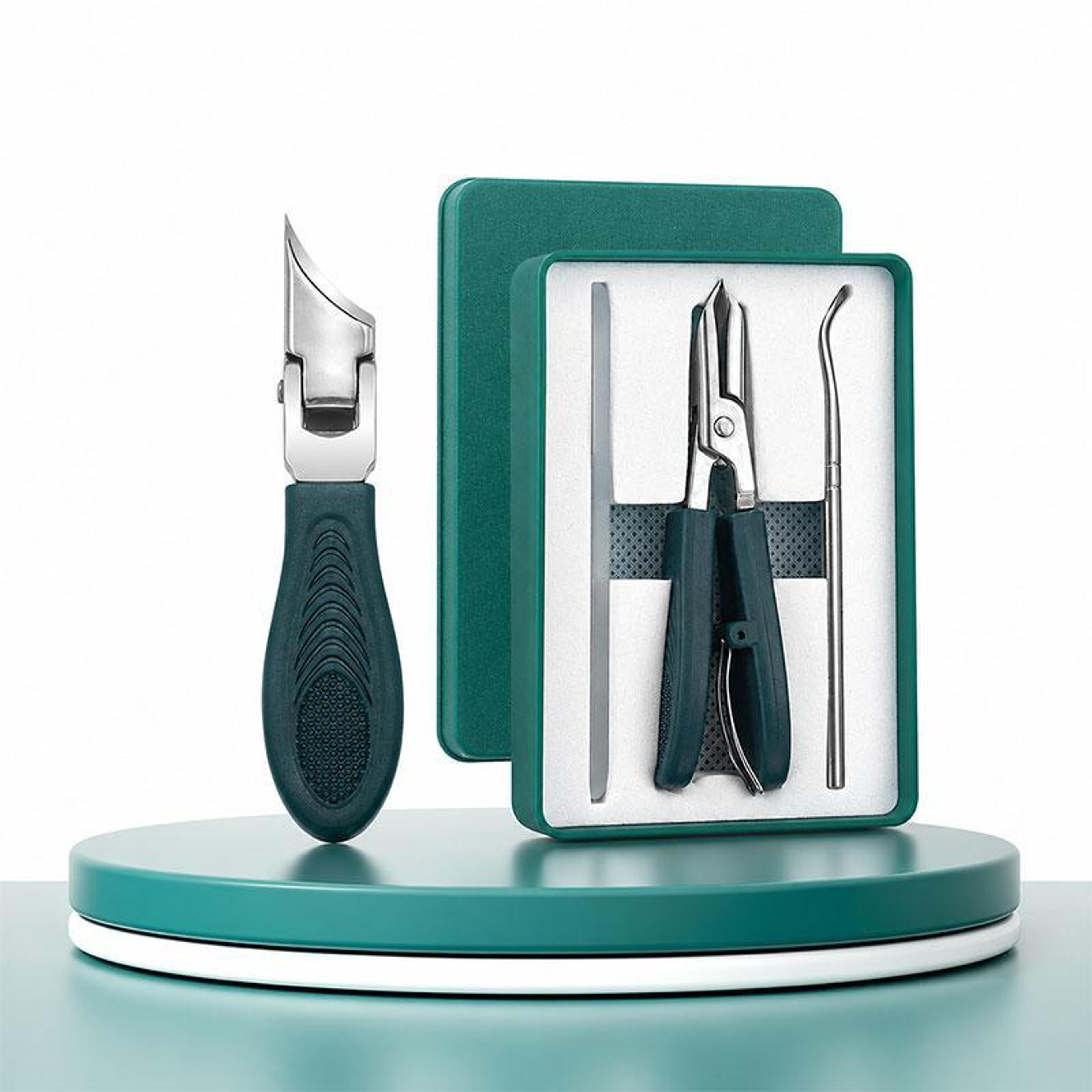 precision nail care kit with slant nail clipper nano nail file and nail cleaner tool set