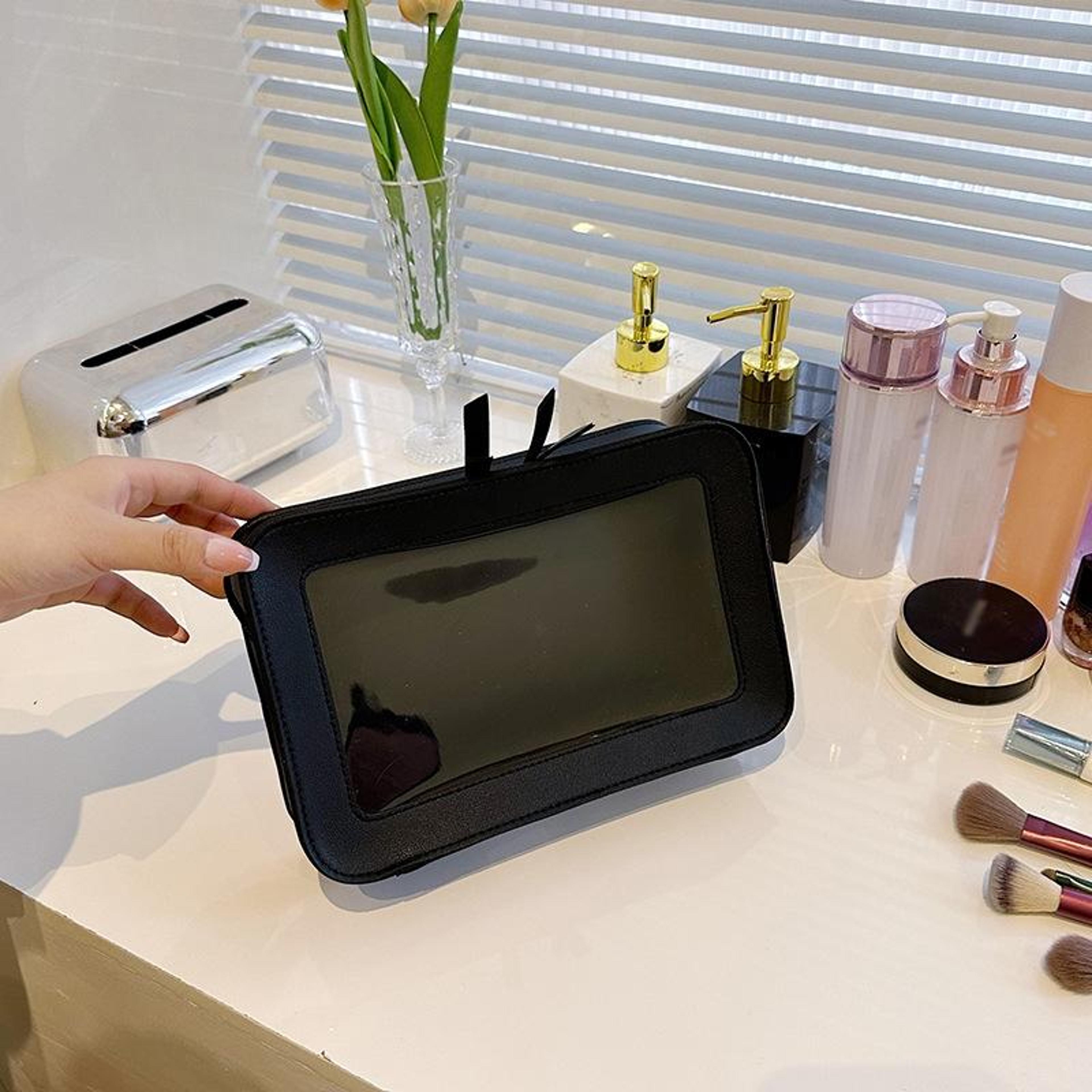 transparent travel makeup bag large capacity cosmetic organizer clutch