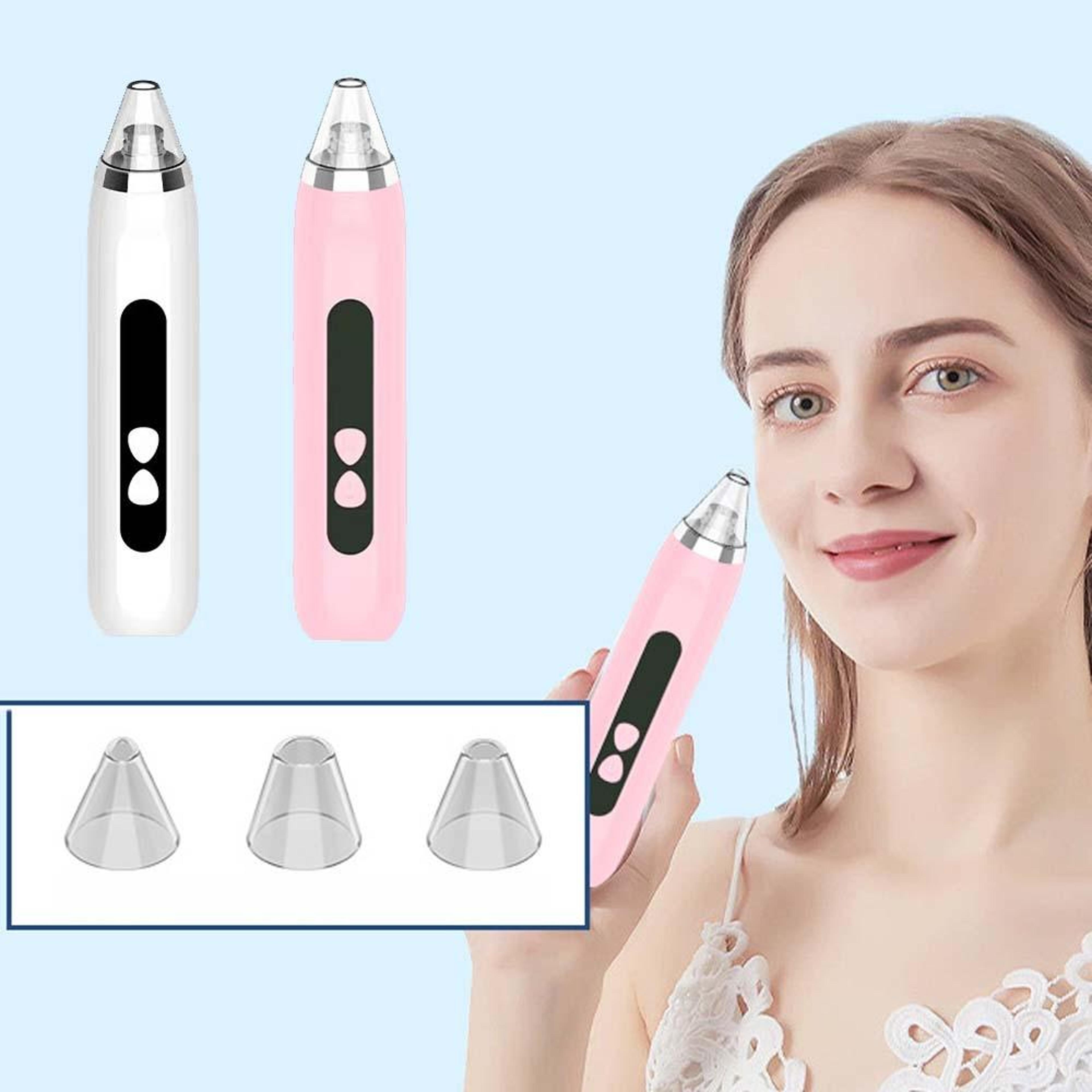 blackhead remover vacuum deep pore cleaner with 3 suction levels and 3 facial cleaning heads
