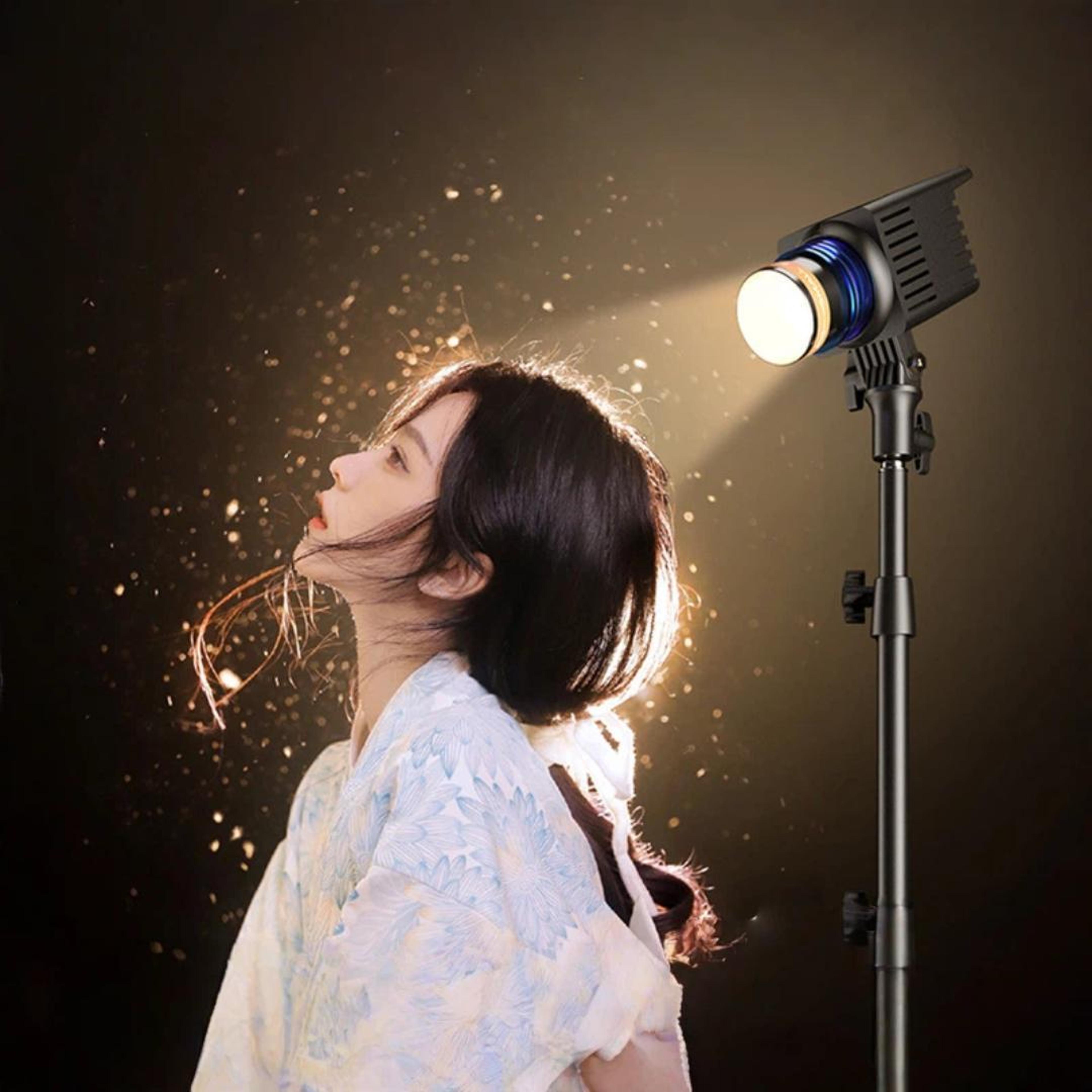 50w cob led hair light bi color studio spotlight for live streaming and portrait photography