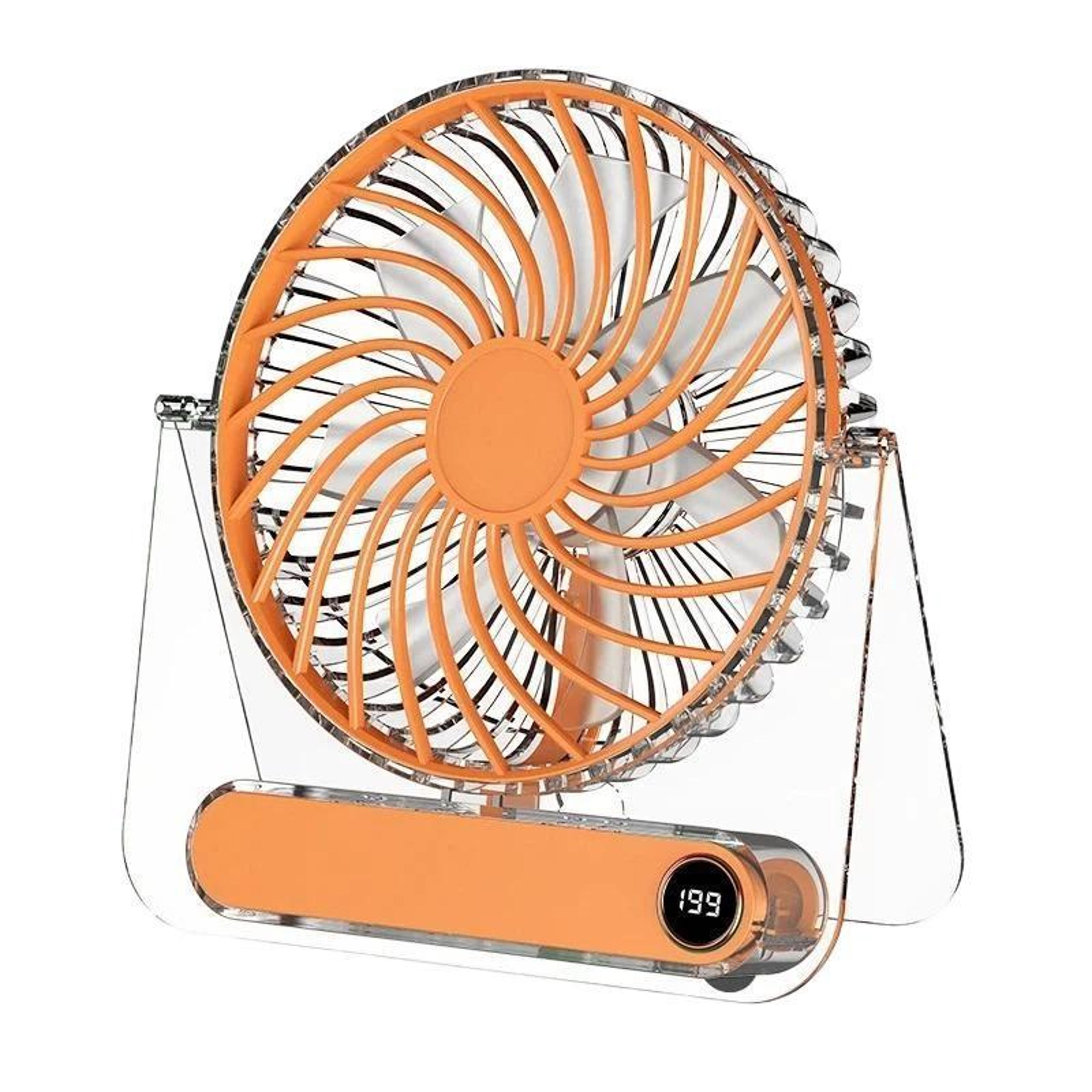 ultra thin desk fan with digital display quiet rechargeable fan for office home