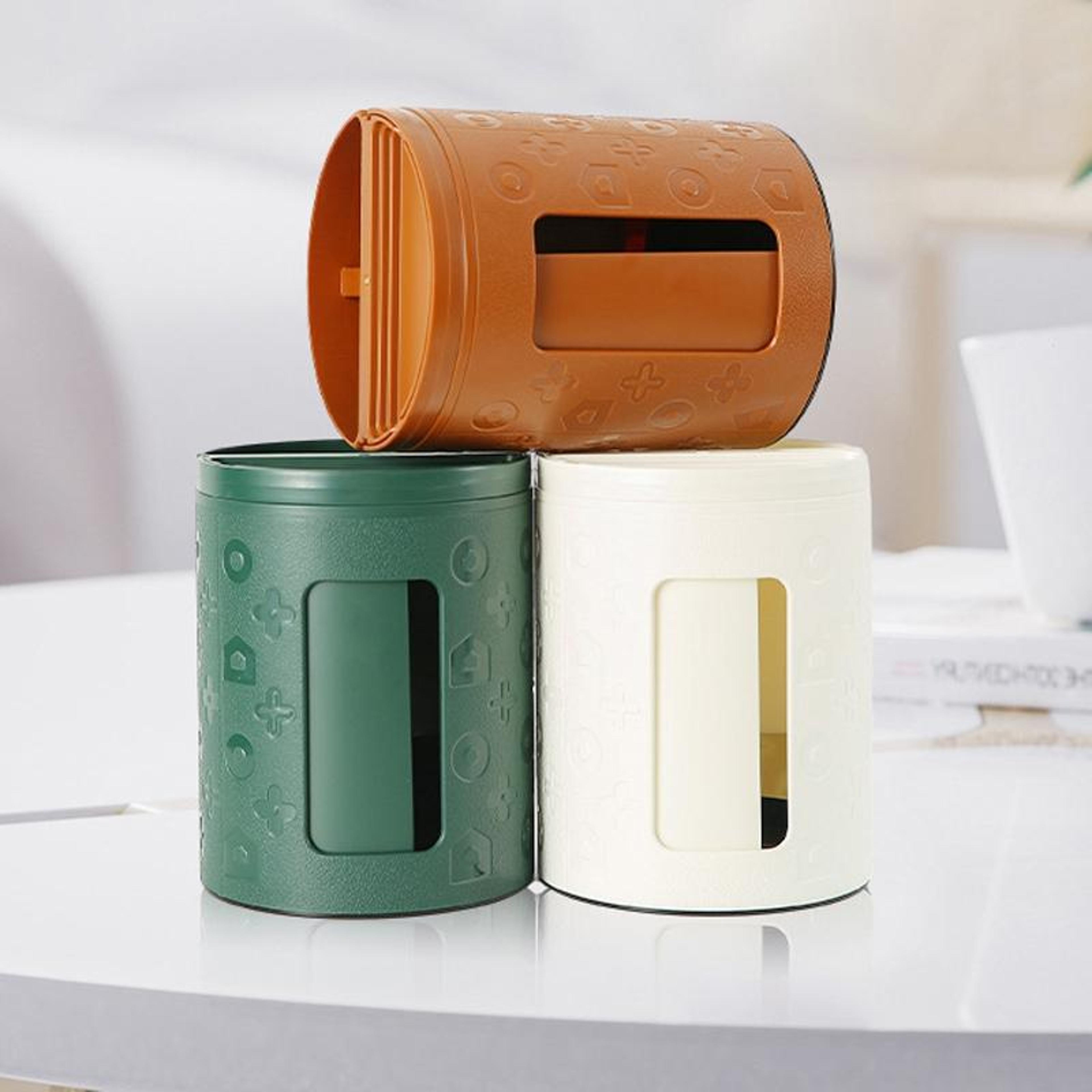 multifunctional desktop tissue box organizer with remote control holder phone stand and storage compartments