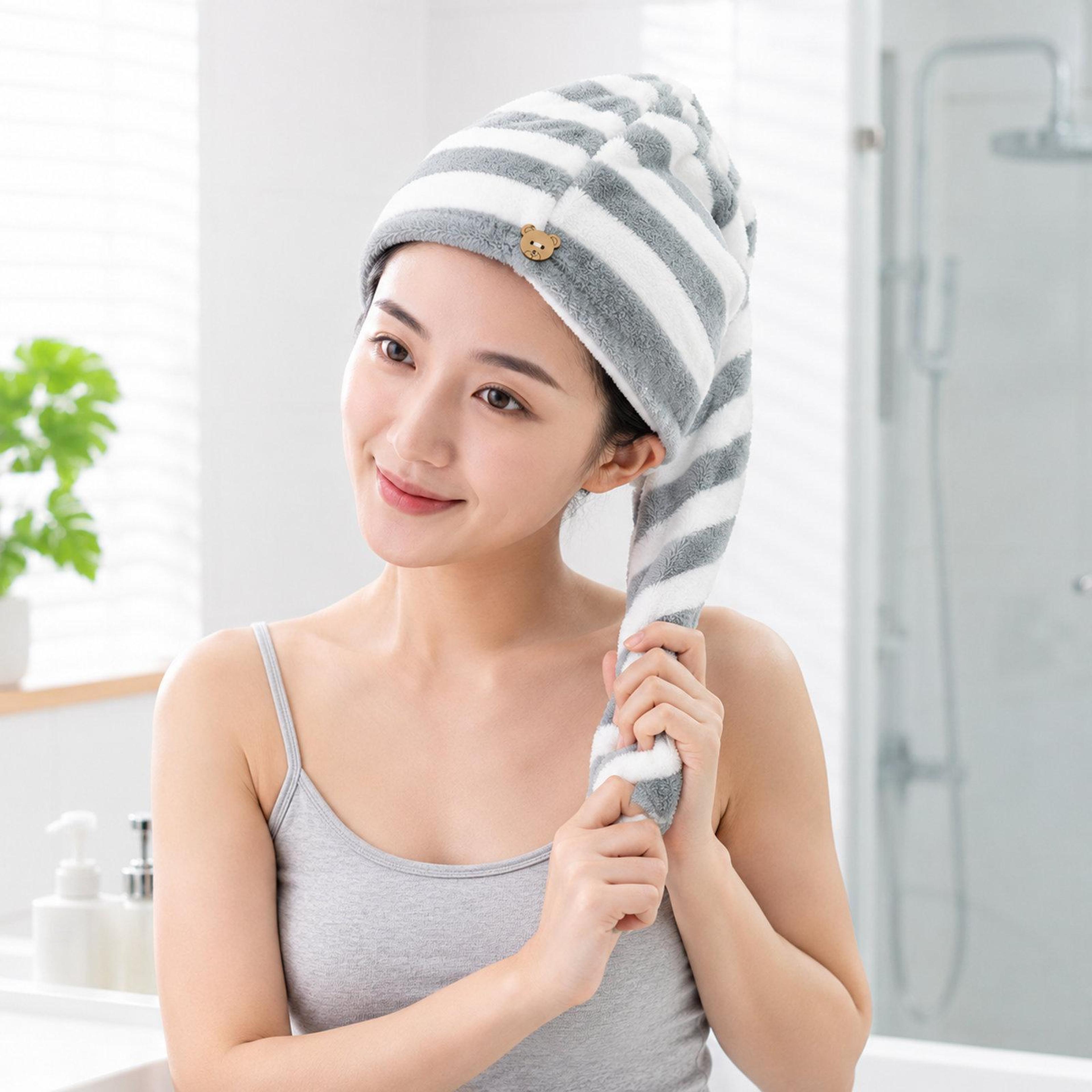 microfiber hair towel wrap fast drying hair towel turban for long curly and thick hair