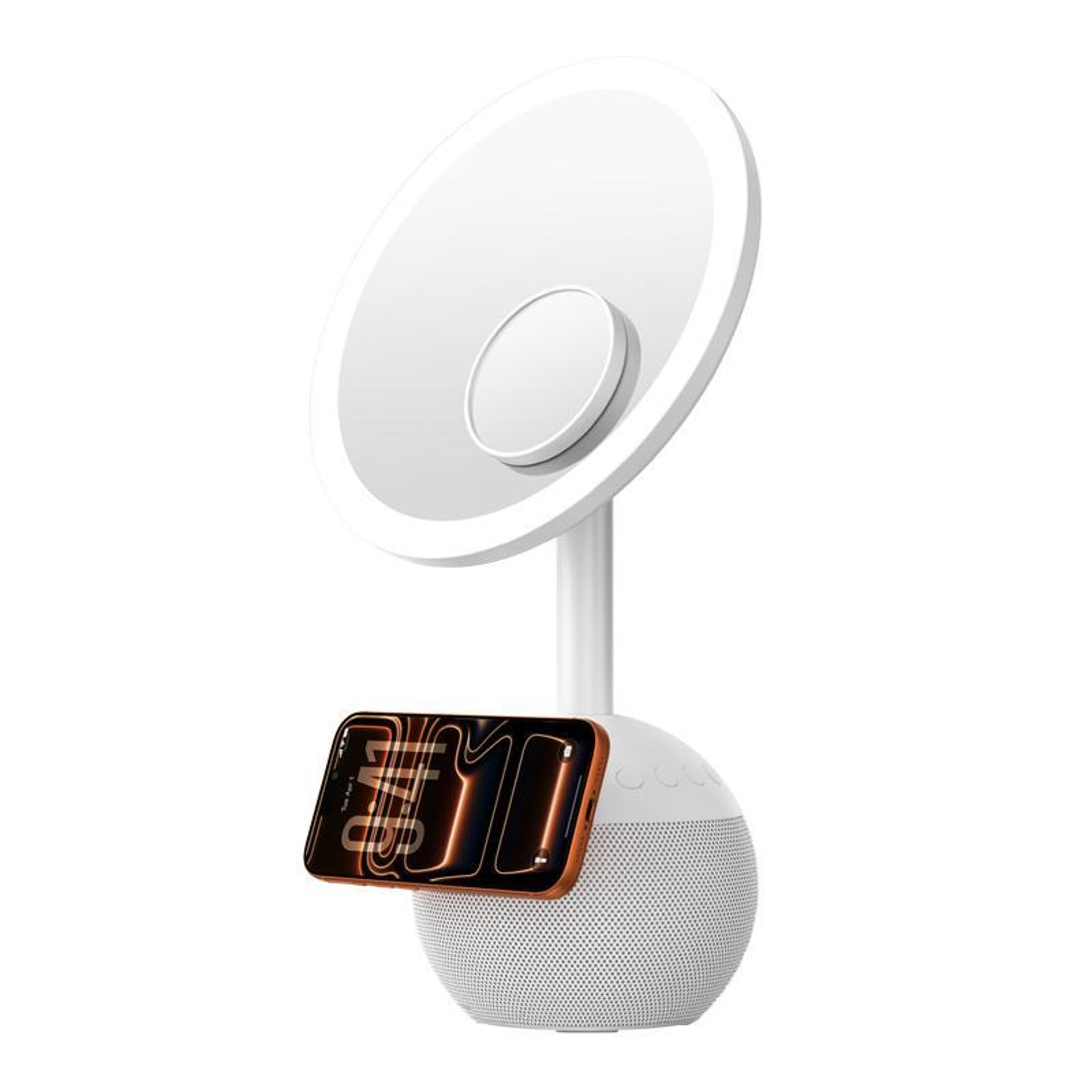 4 in 1 magnetic makeup mirror with bluetooth speaker 15w wireless charging vanity mirror