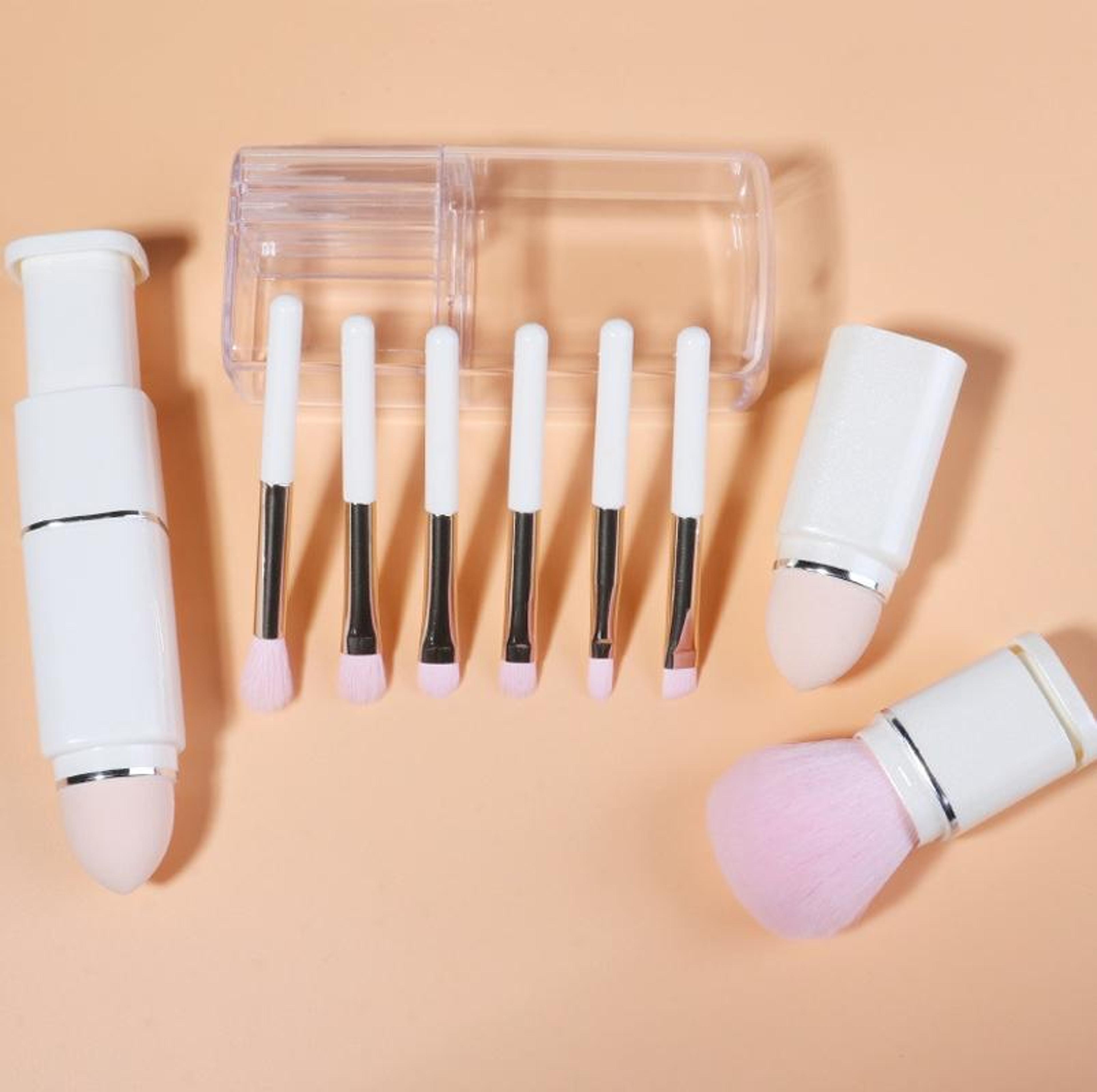 8-in-1 makeup brush set portable travel makeup brushes with retractable design