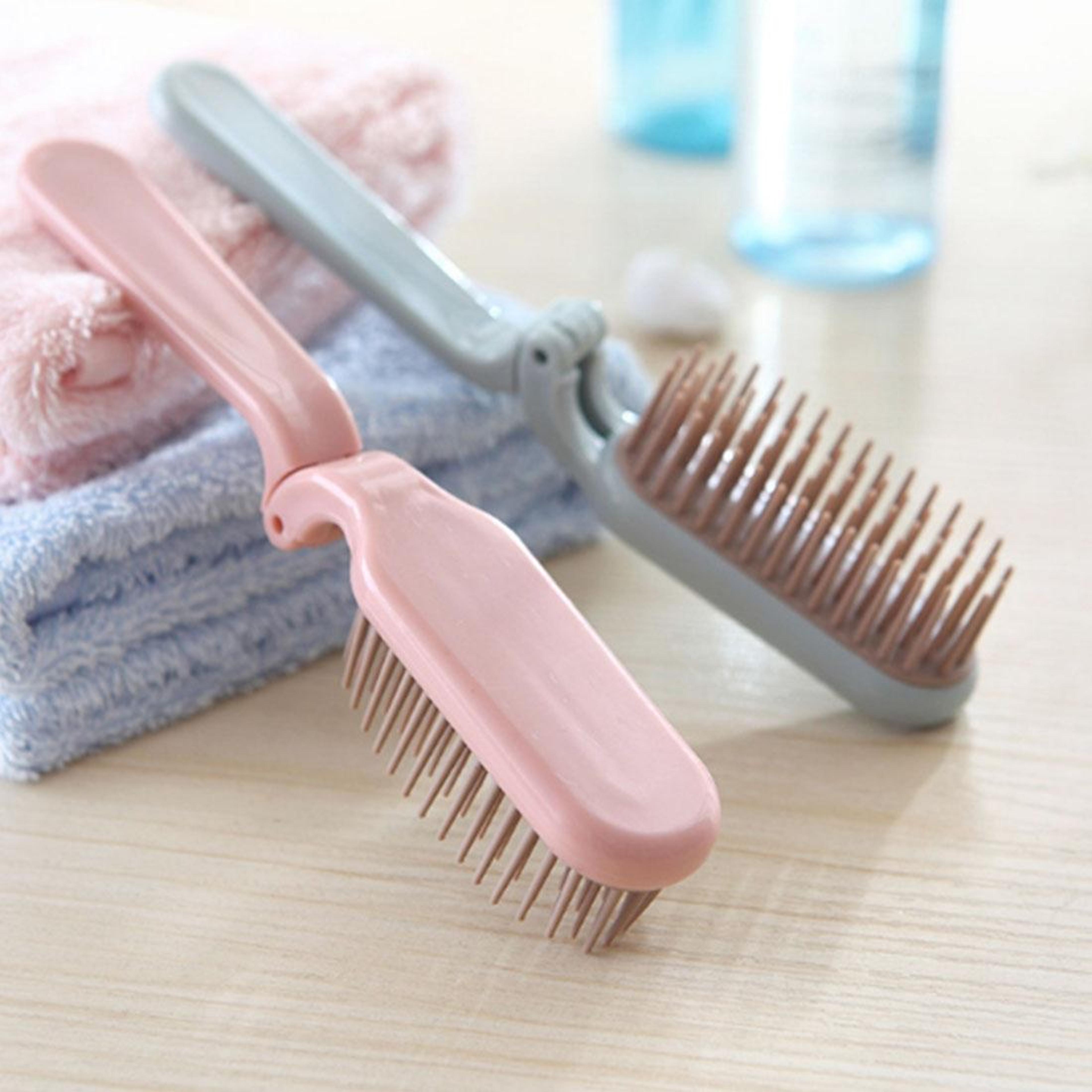 portable folding hair comb travel makeup comb with durable abs handle