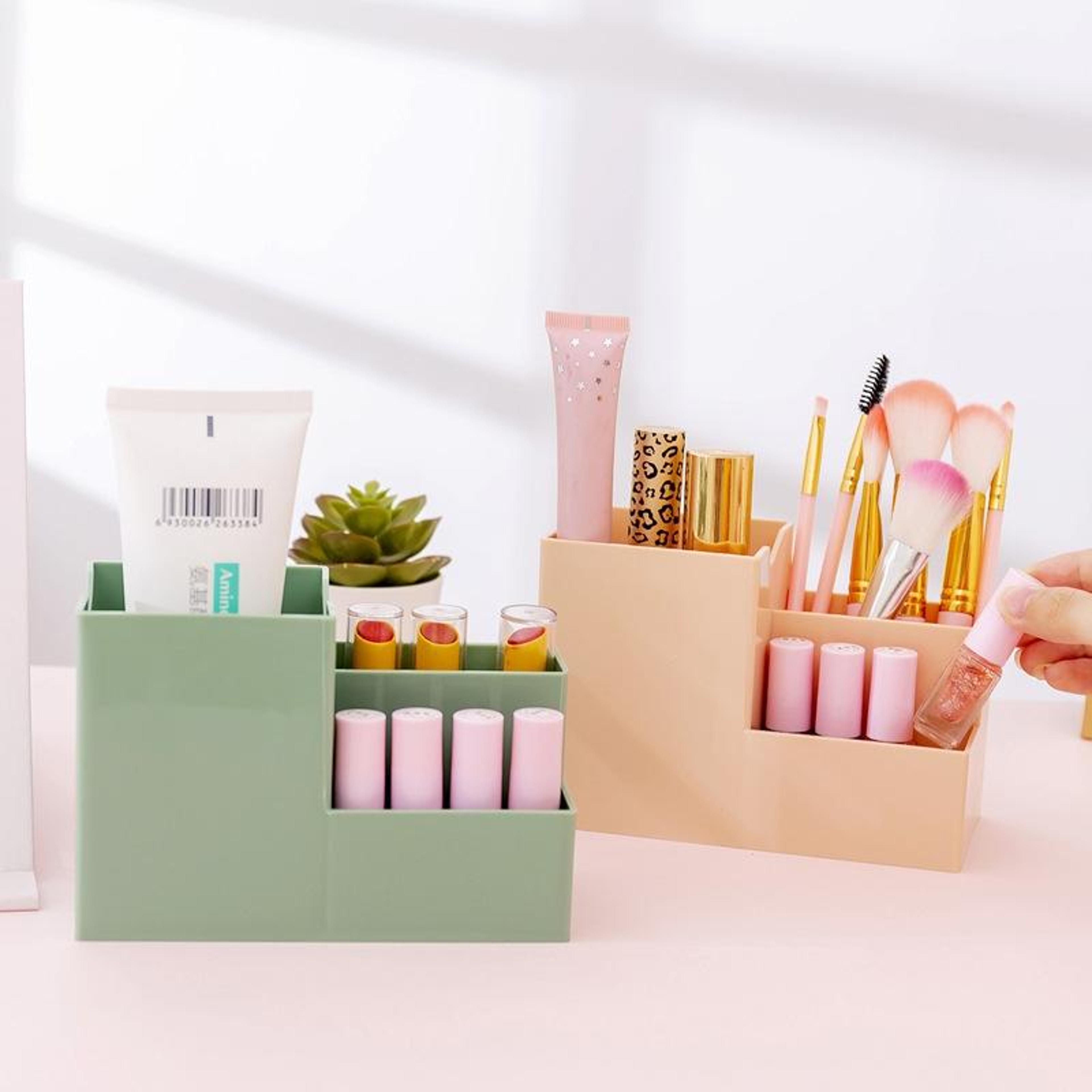 morandi desktop pen holder multifunctional desk organizer makeup brush storage box