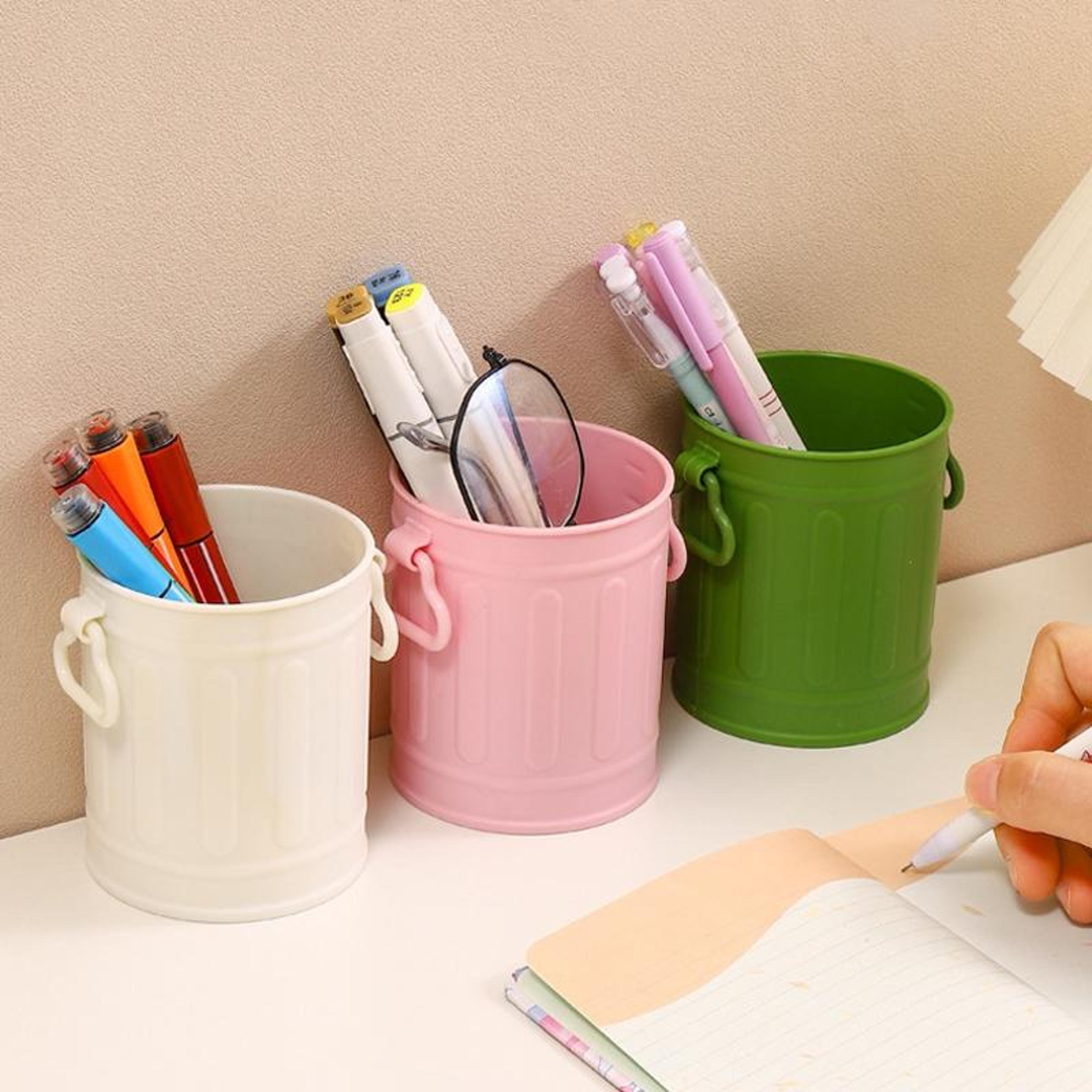 large capacity desktop organizer pen holder and makeup brush holder storage cup