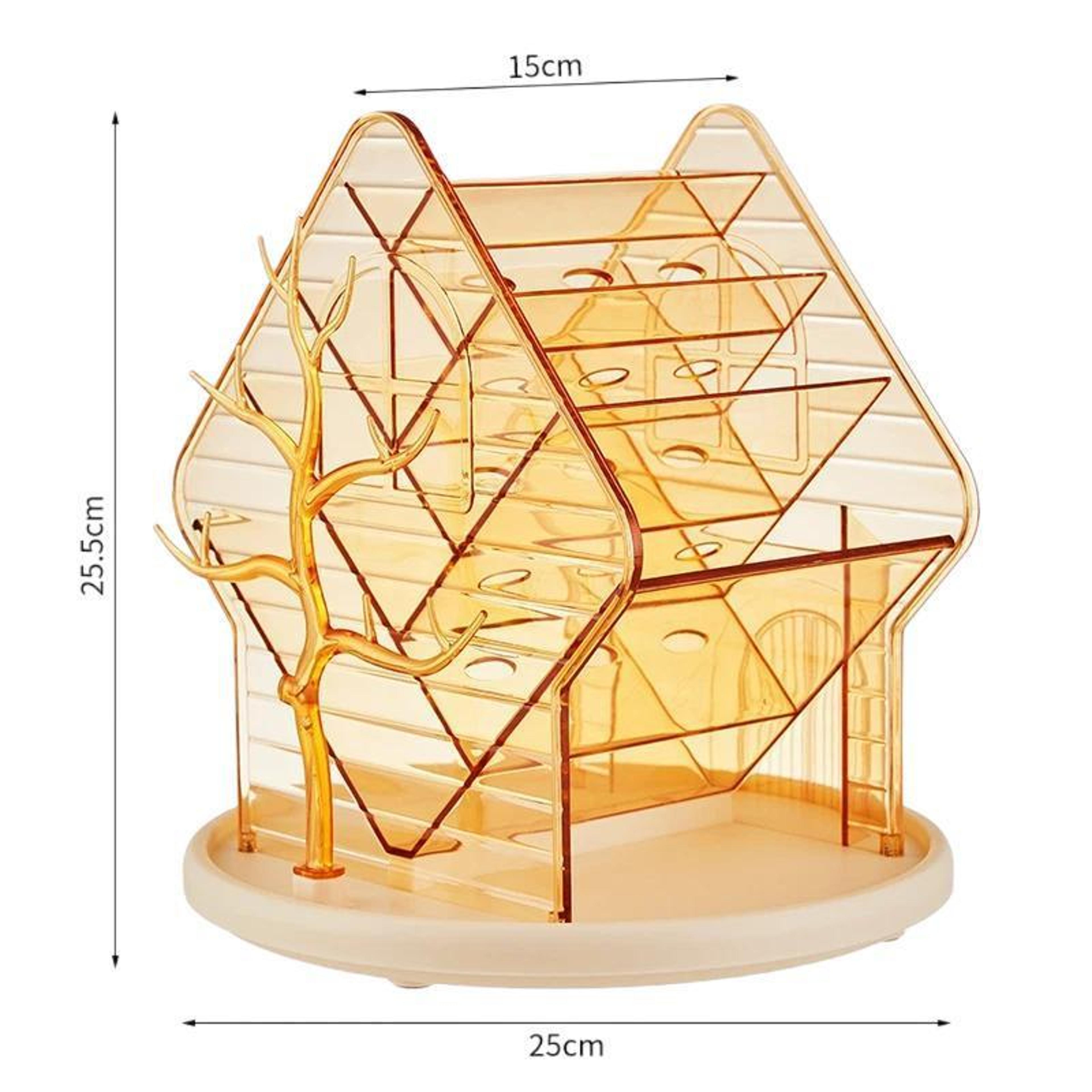 rotating makeup organizer large capacity cosmetic storage box for jewelry stationery and desktop essentials