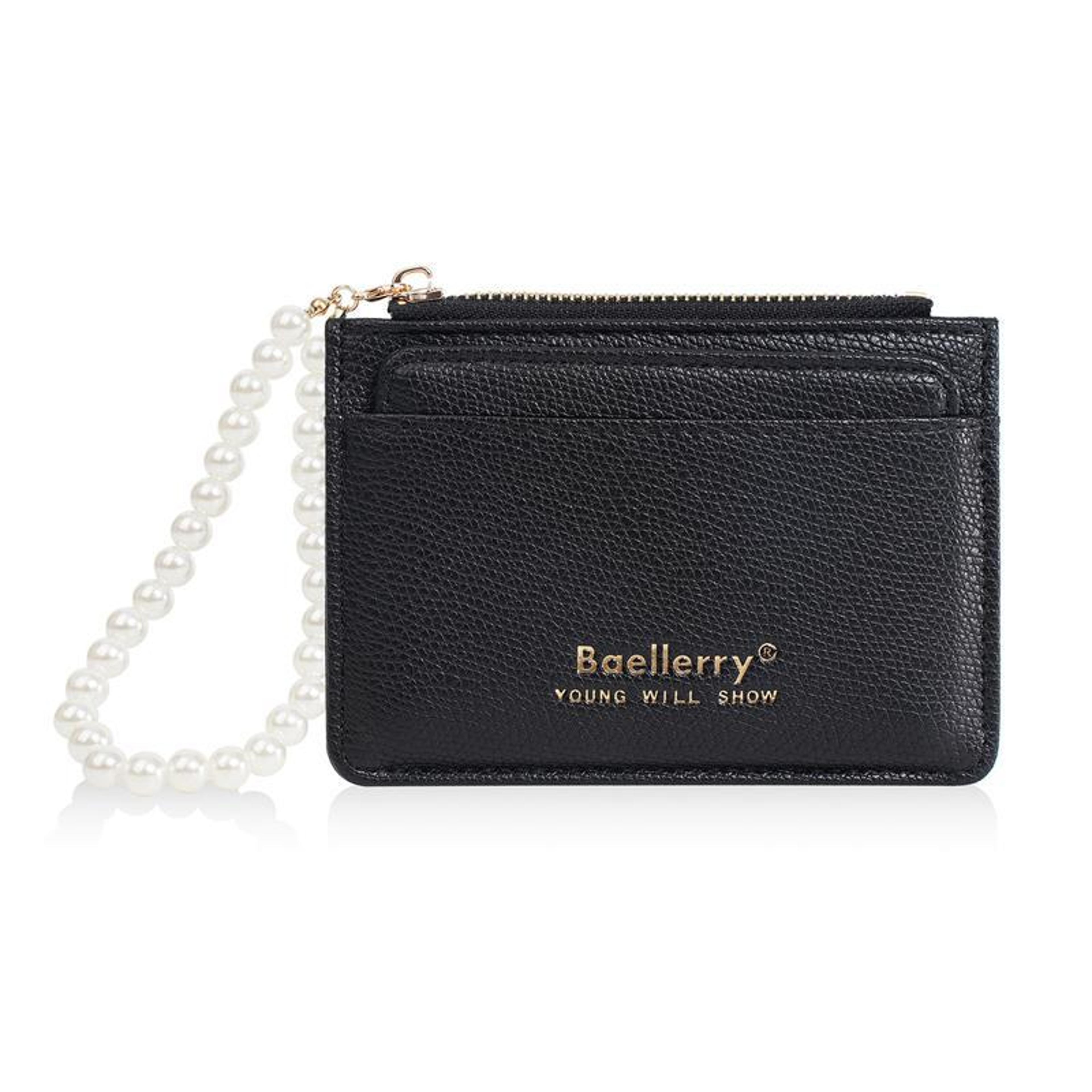 women's card holder wallet with multi card slots and zipper coin purse compact pu organizer