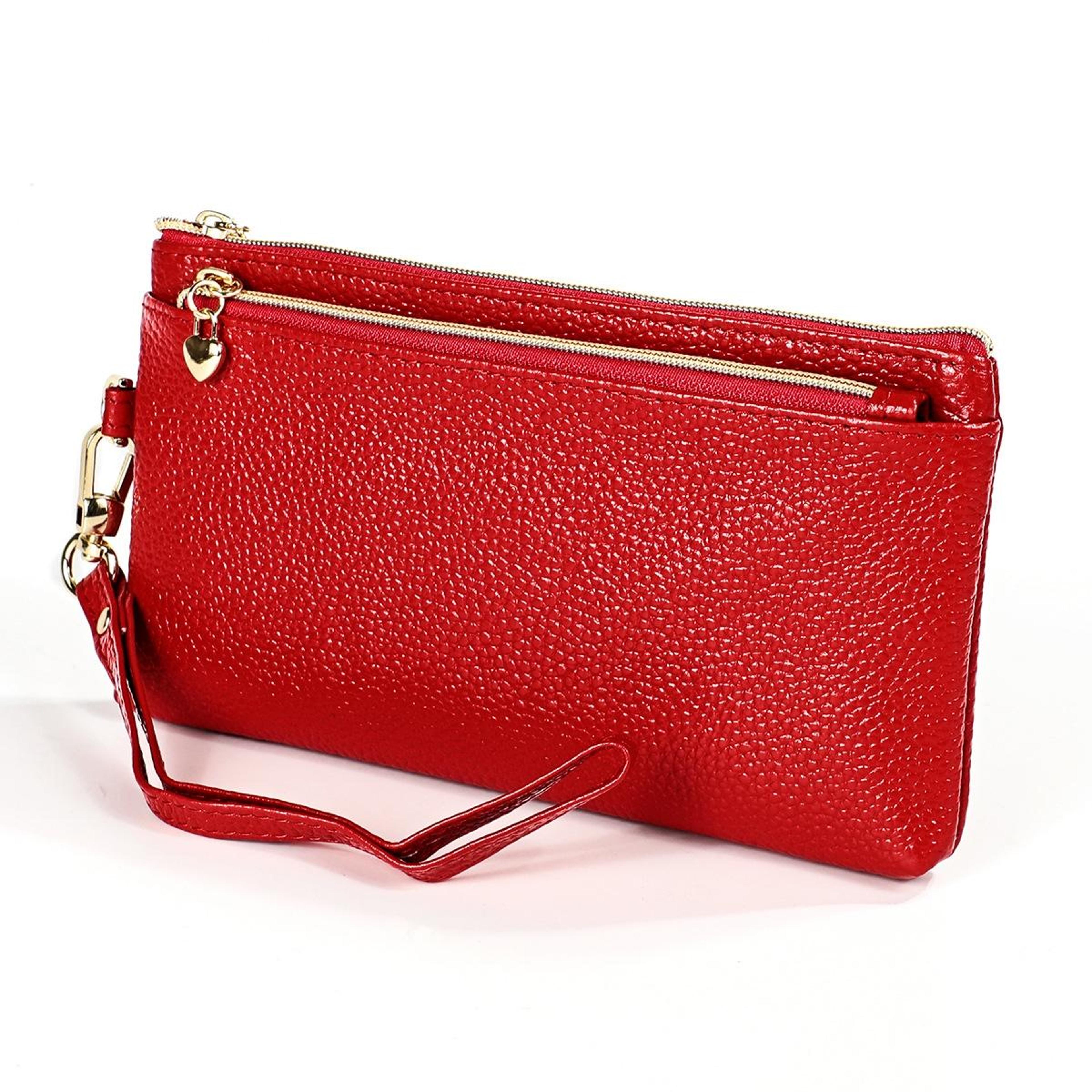 premium leather coin purse and car key case for women with zipper card holder