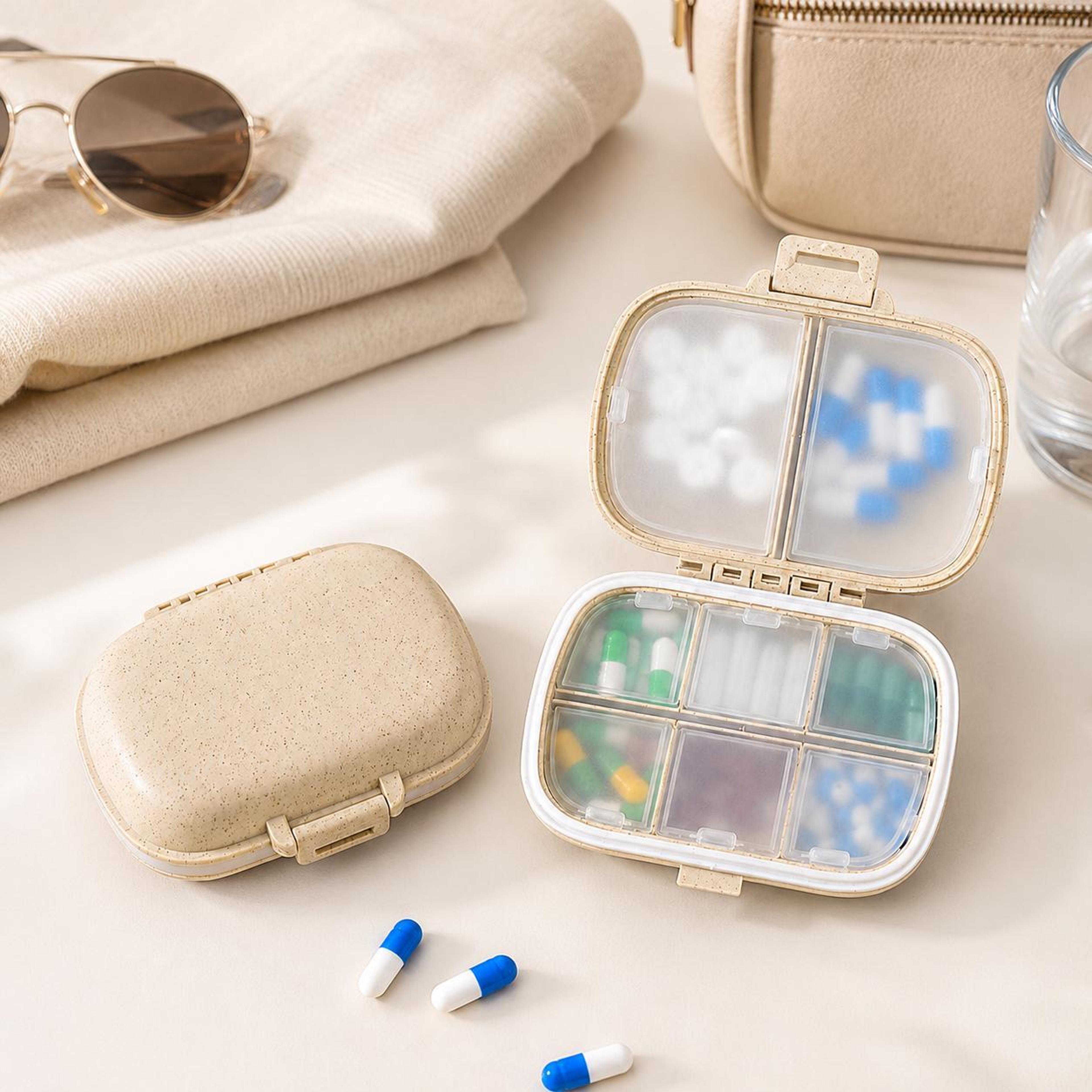 travel pill organizer 8 compartment pill box portable medicine case with moisture proof lids