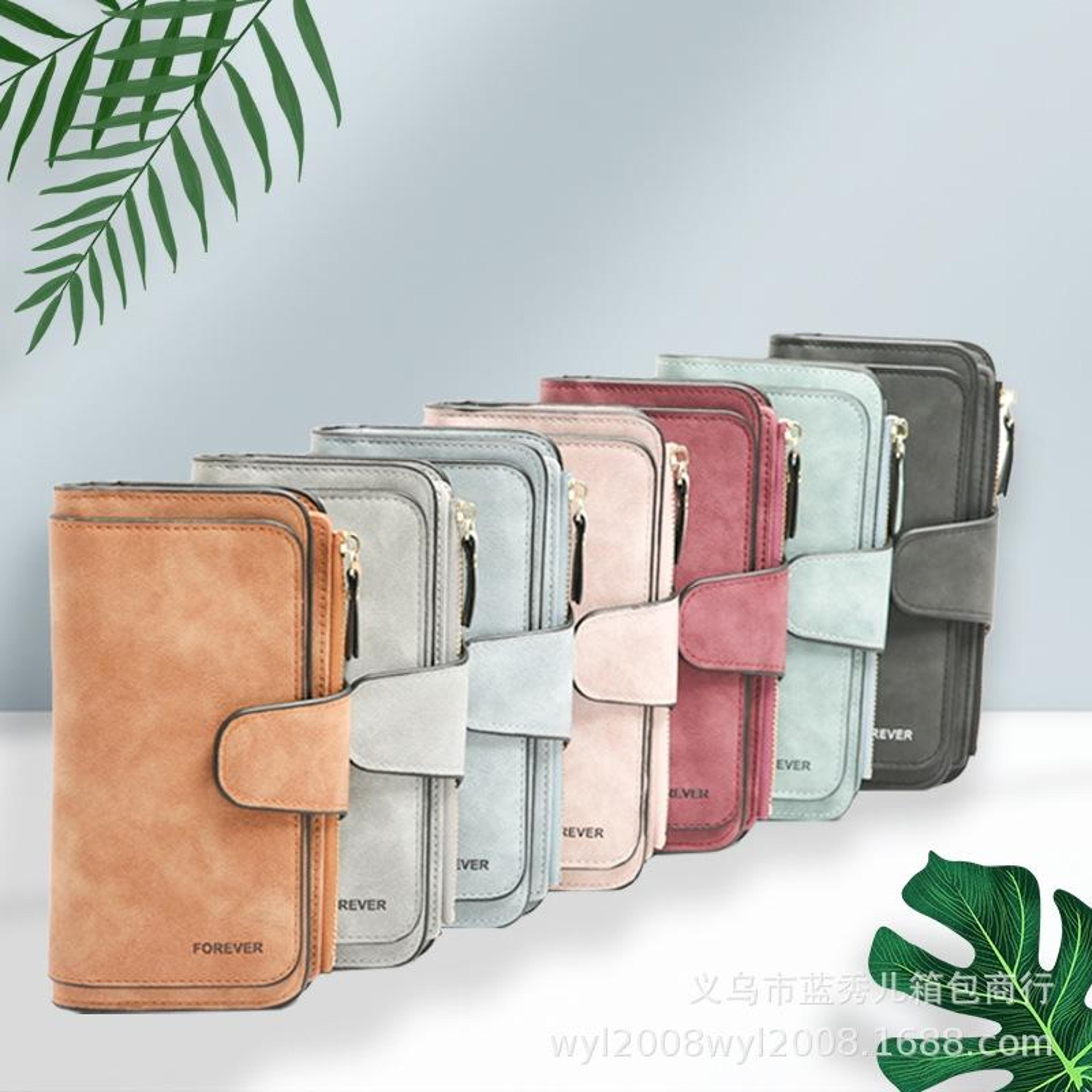 large capacity womens wallet frosted pu leather clutch with card holder and coin purse
