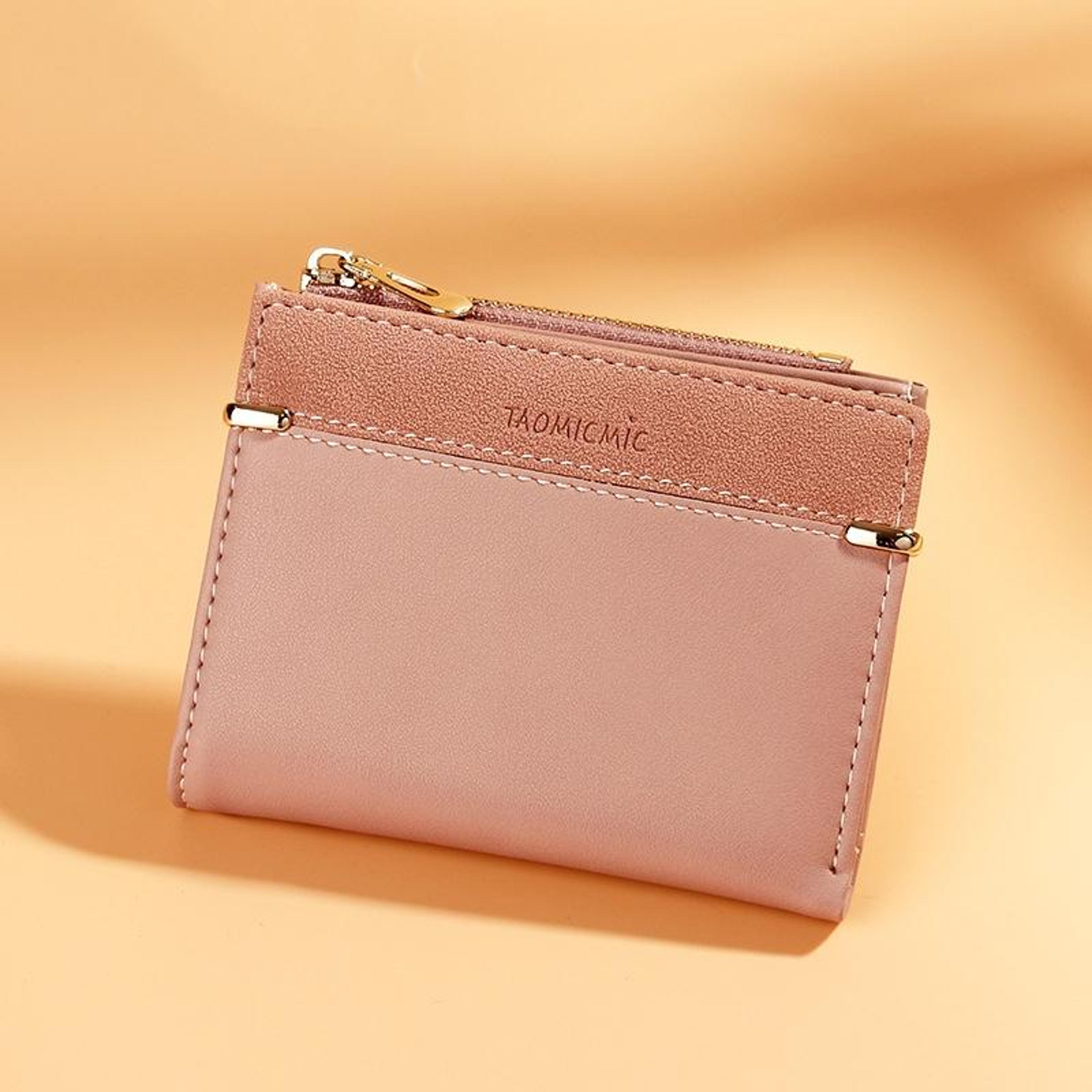 frosted women's short wallet with multi card slots and zipper coin purse