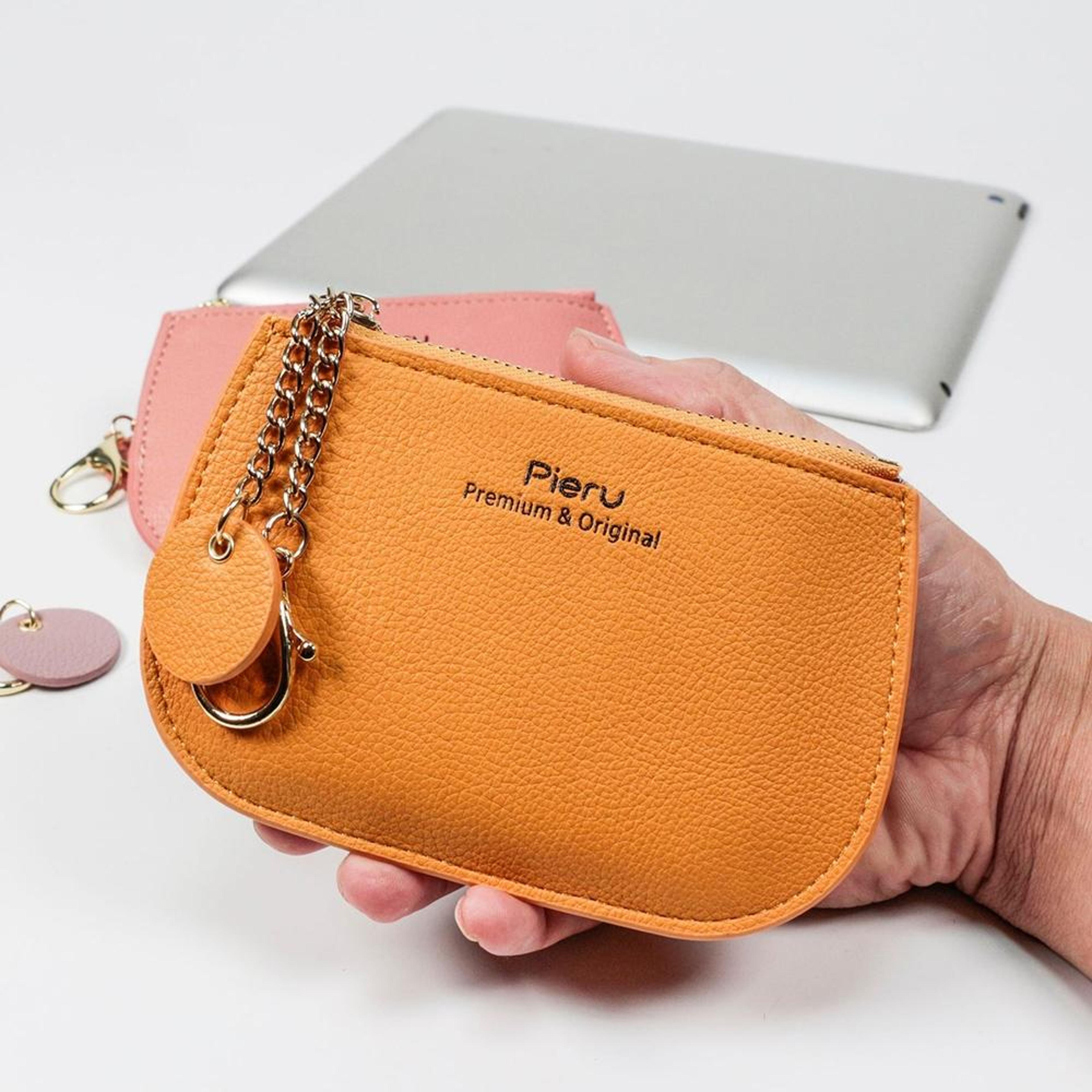 ultra thin womens coin purse mini card holder wallet with zipper and multiple card slots