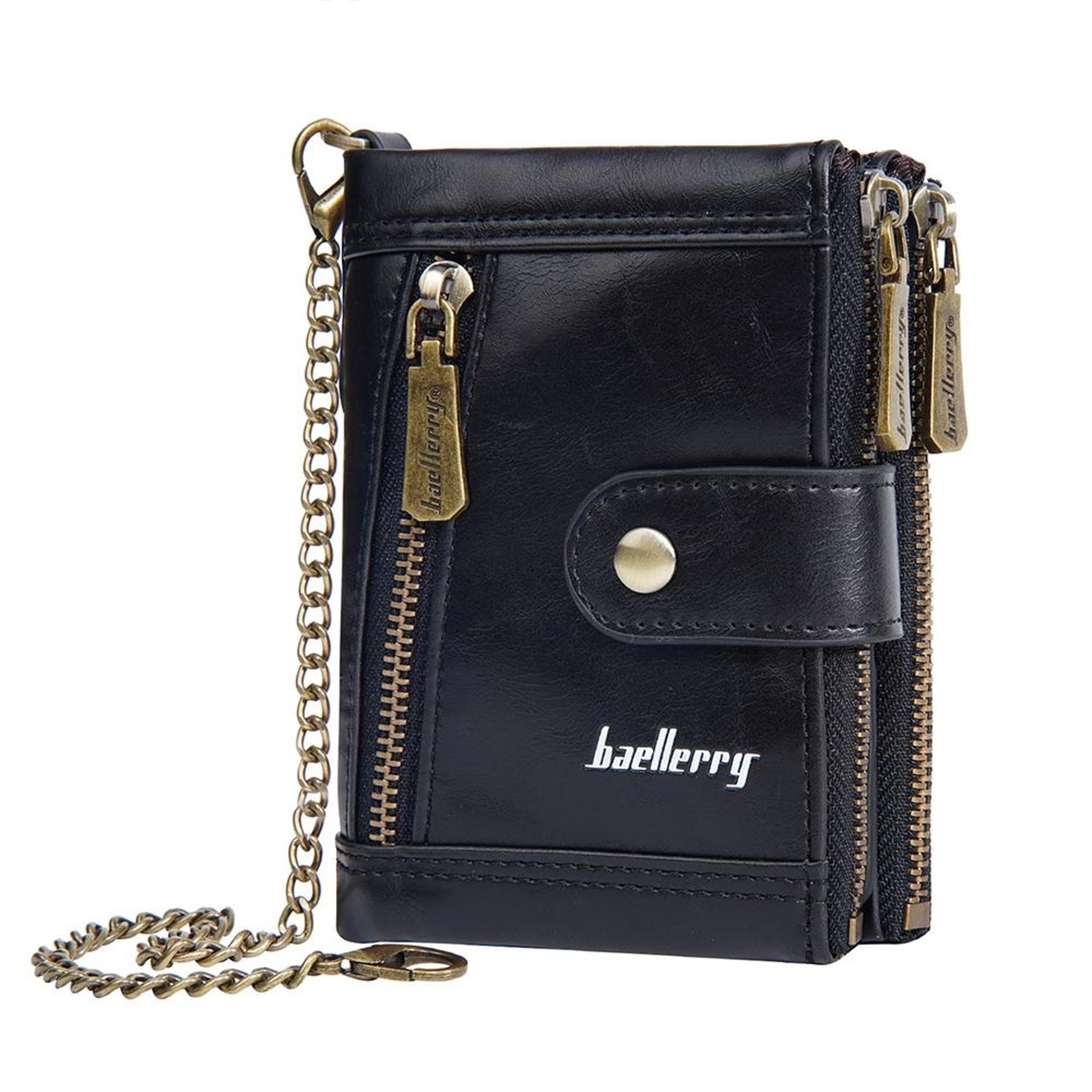retro double zipper multi card wallet pu leather coin purse