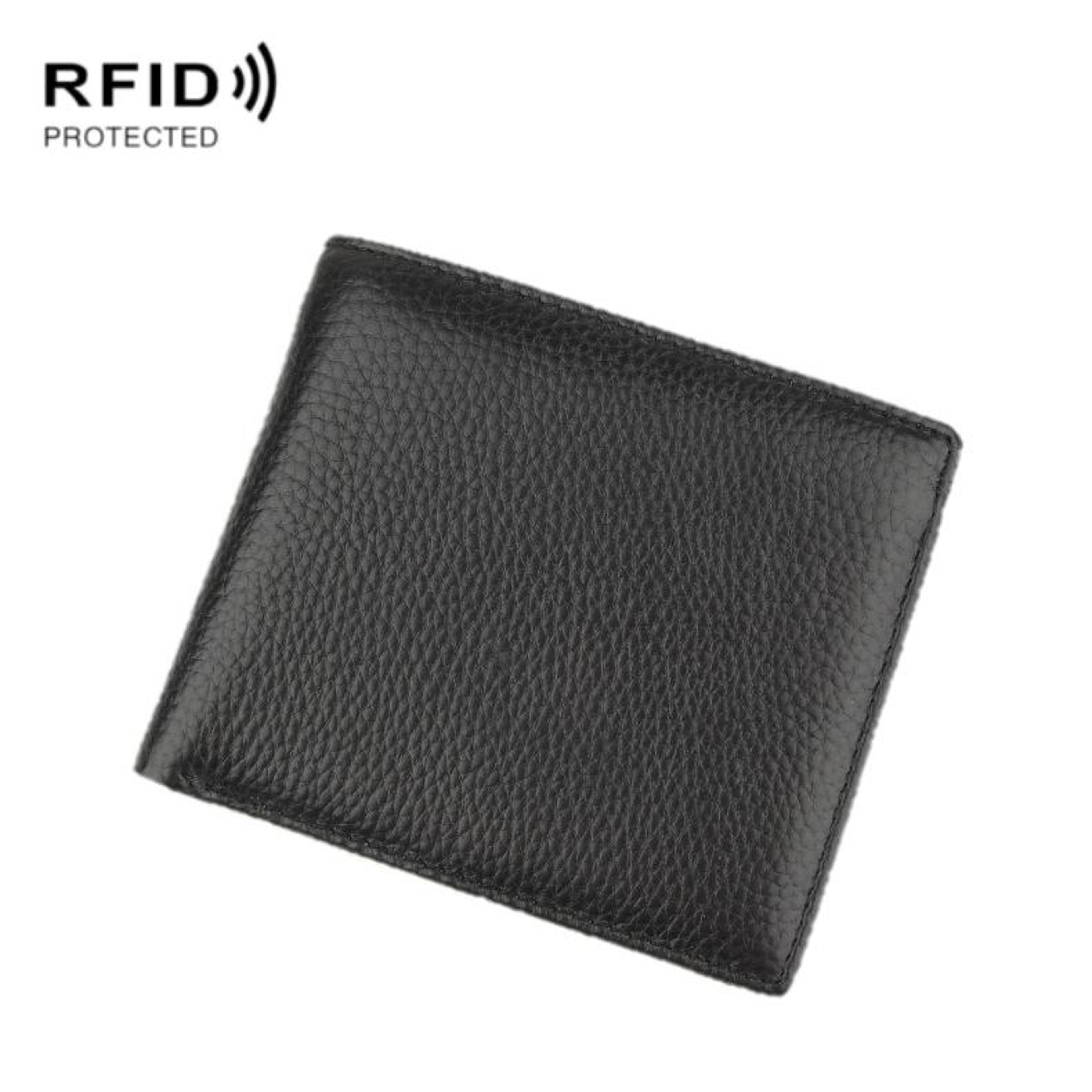 rfid wallet first layer cowhide men's leather wallet anti theft coin purse