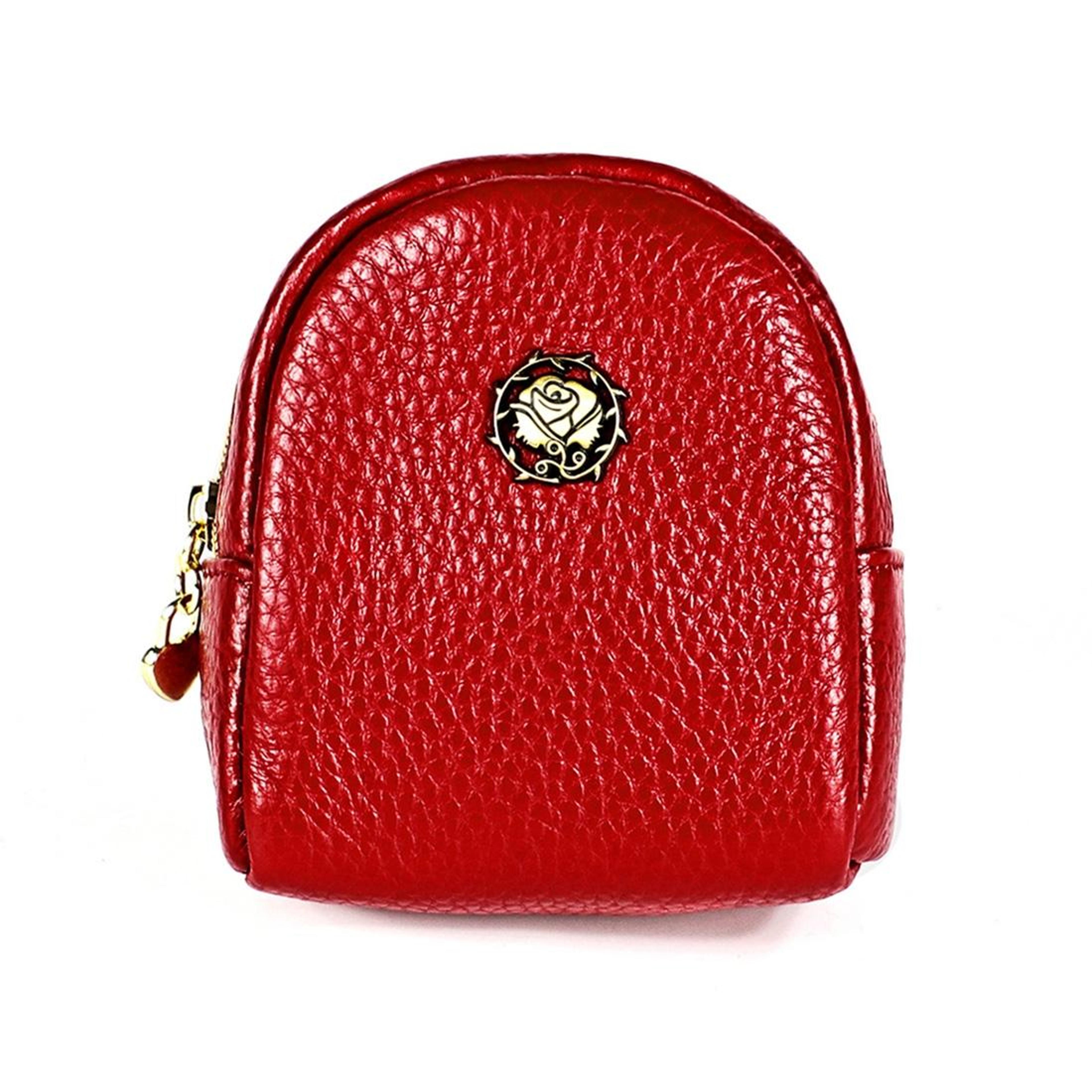 portable leather cosmetic bag genuine leather small makeup pouch travel zipper organizer for women