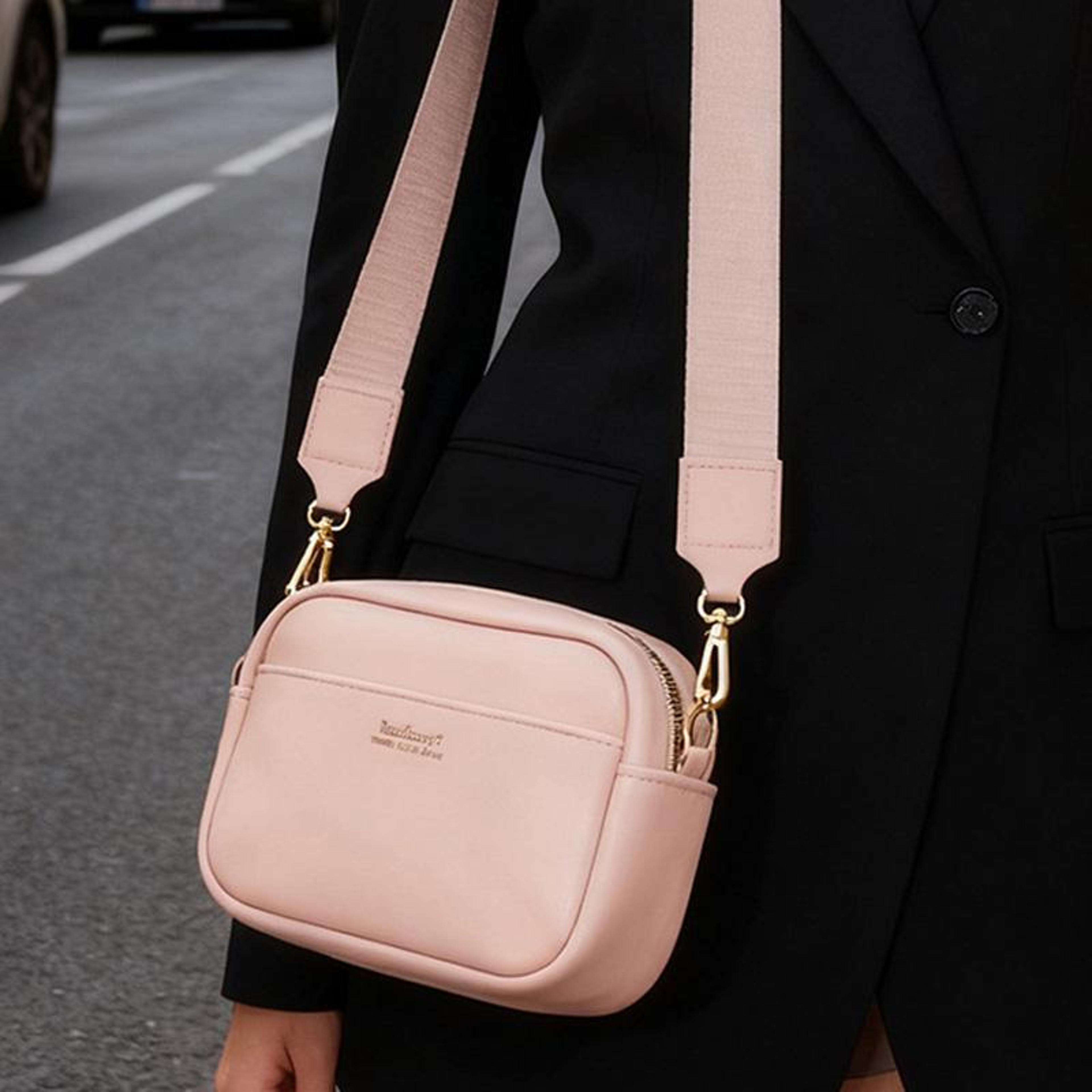minimalist women crossbody bag pu leather square zipper crossbody bag with adjustable strap