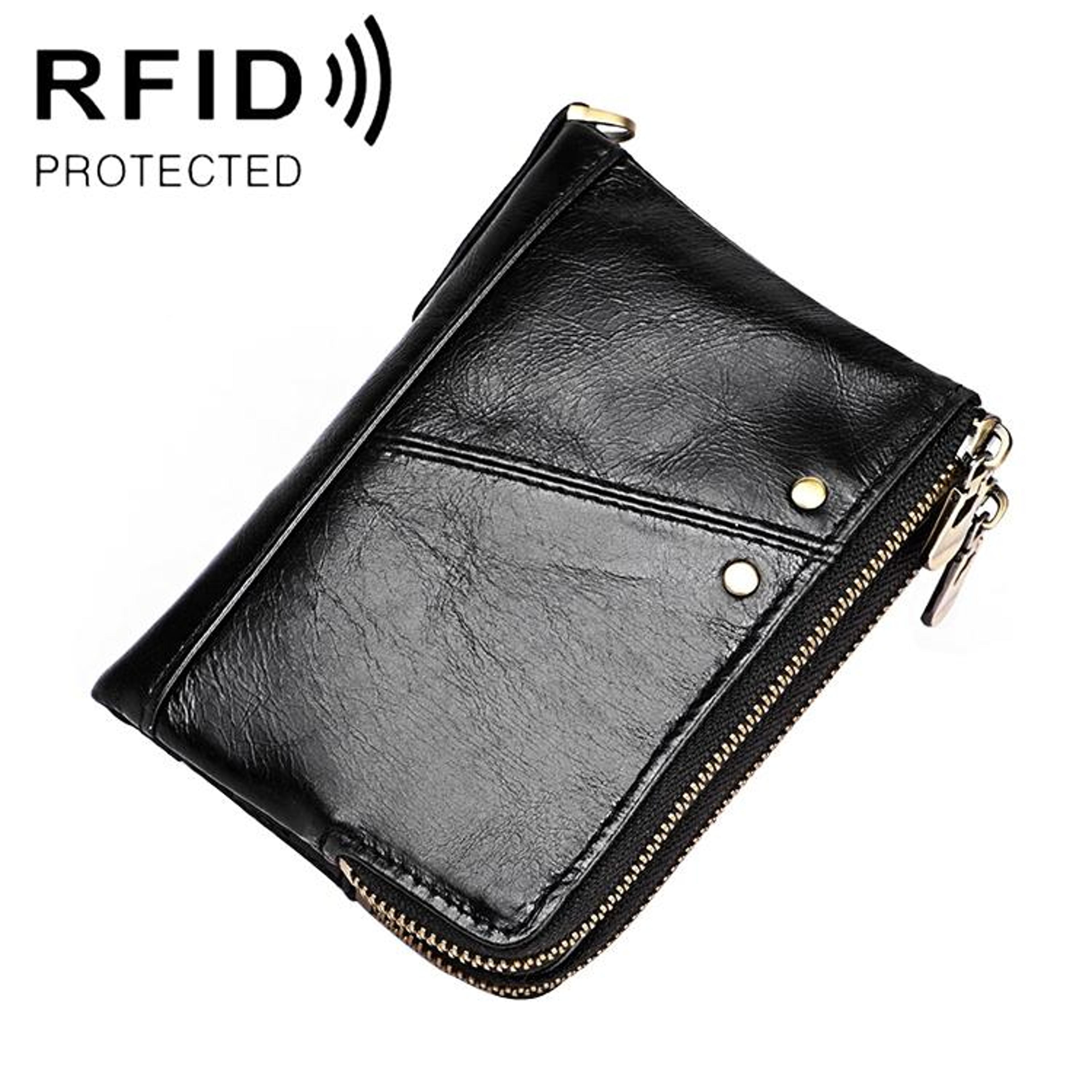 rfid blocking top grain leather wallet for men crazy horse business bifold wallet