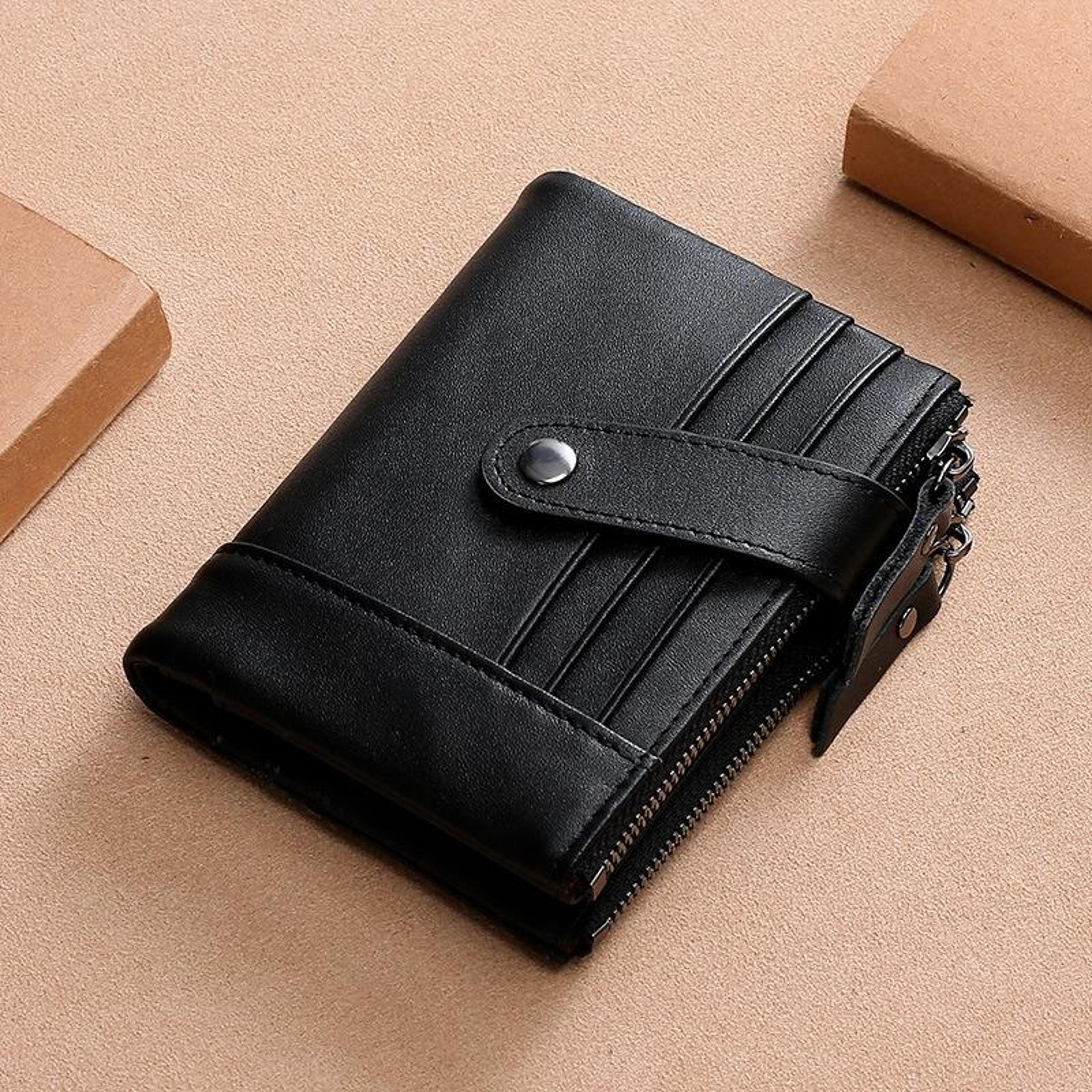 retro rfid wallet genuine cowhide leather multi card holder dual zipper organizer wallet