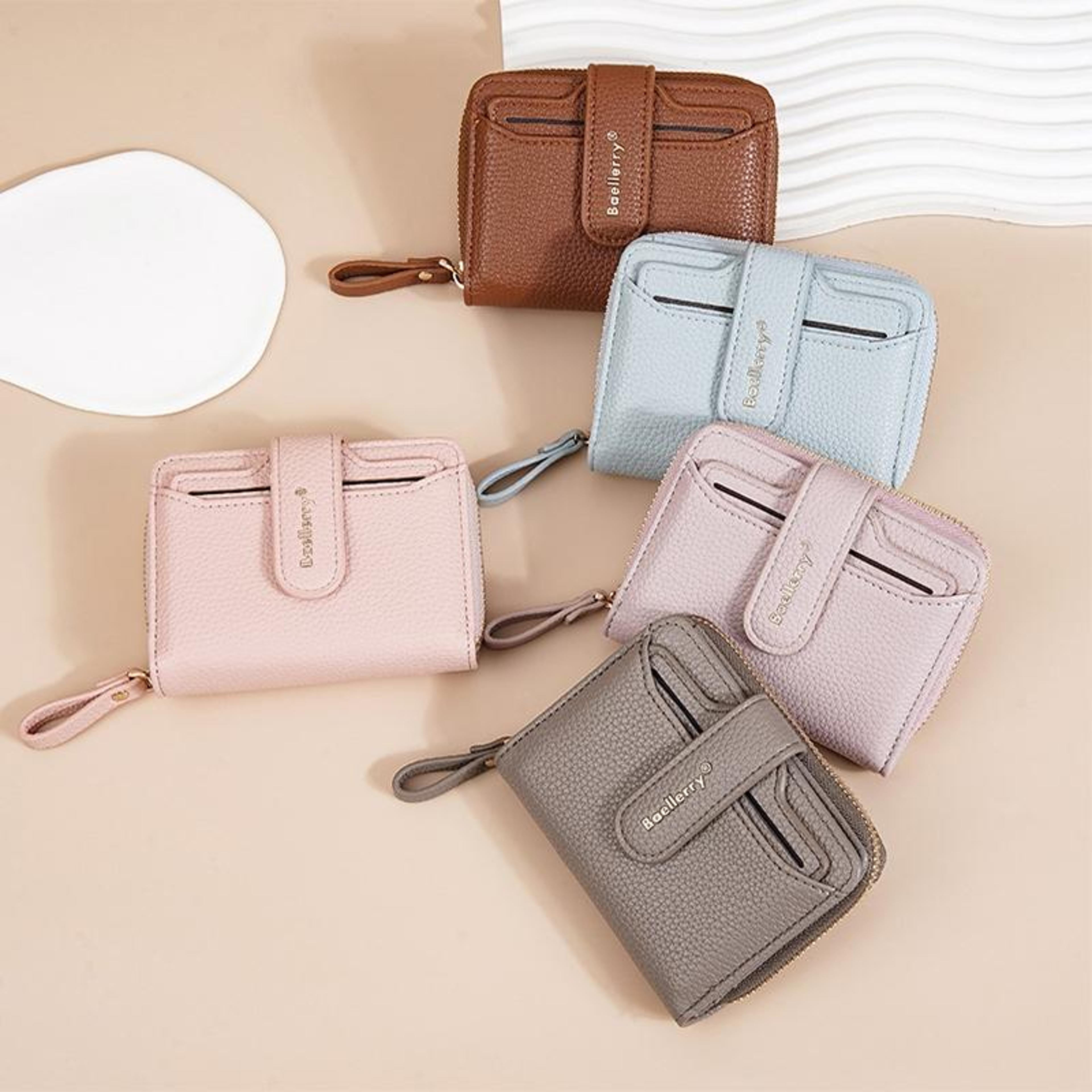 lychee pattern women's short wallet with multi card slots and zipper coin pocket