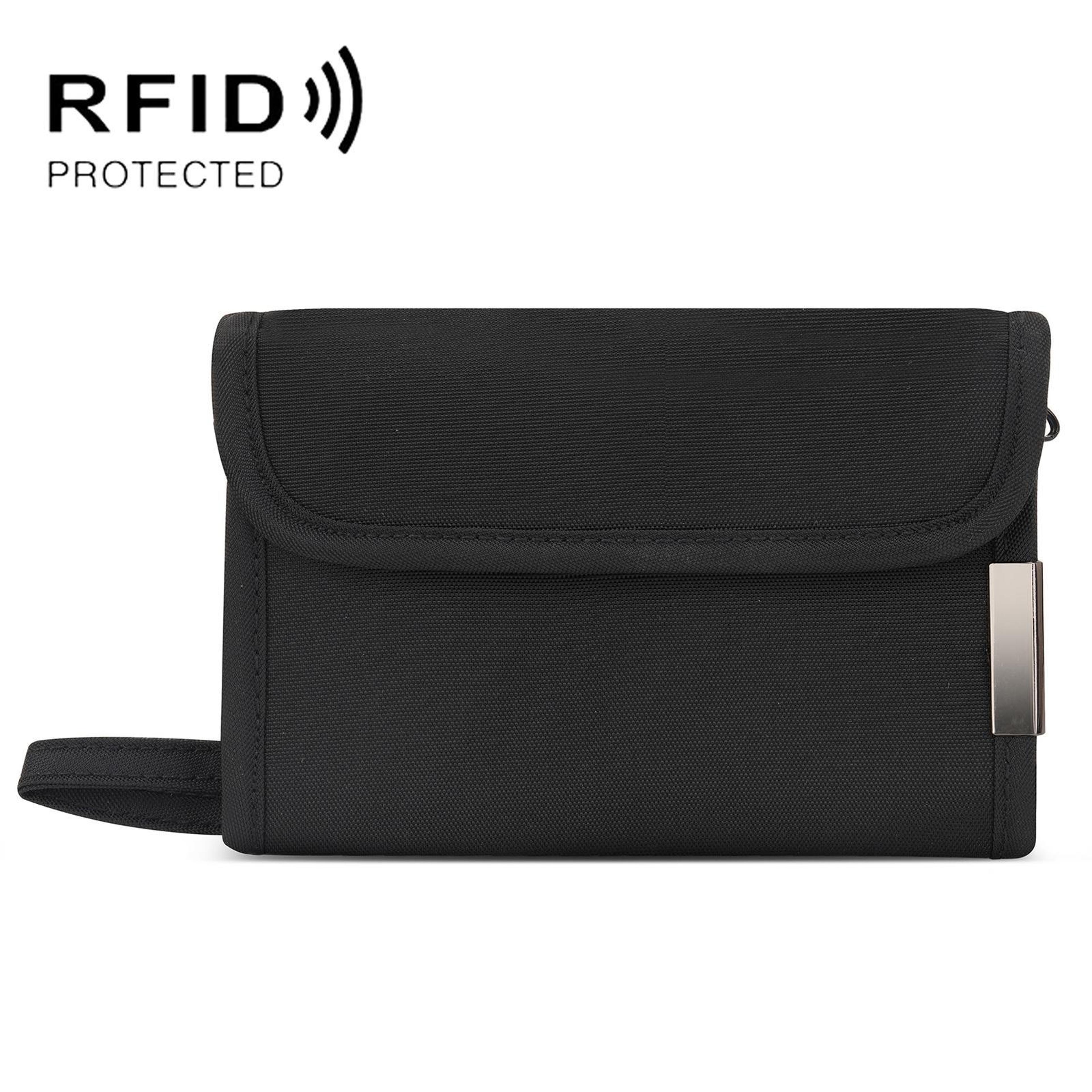 rfid blocking travel card holder wallet with coin pouch and passport organizer