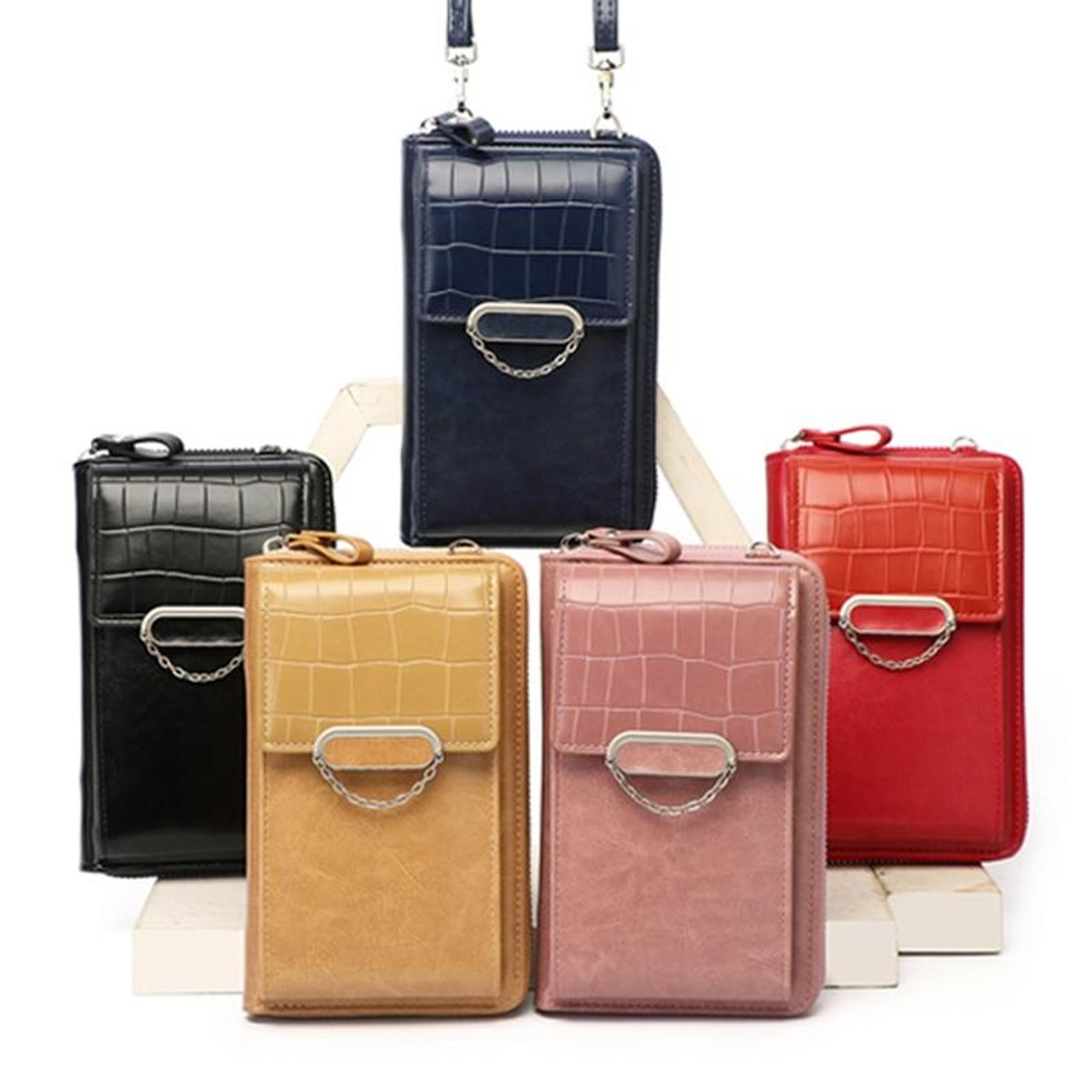 women's crossbody phone bag large capacity pu leather wallet purse with shoulder strap