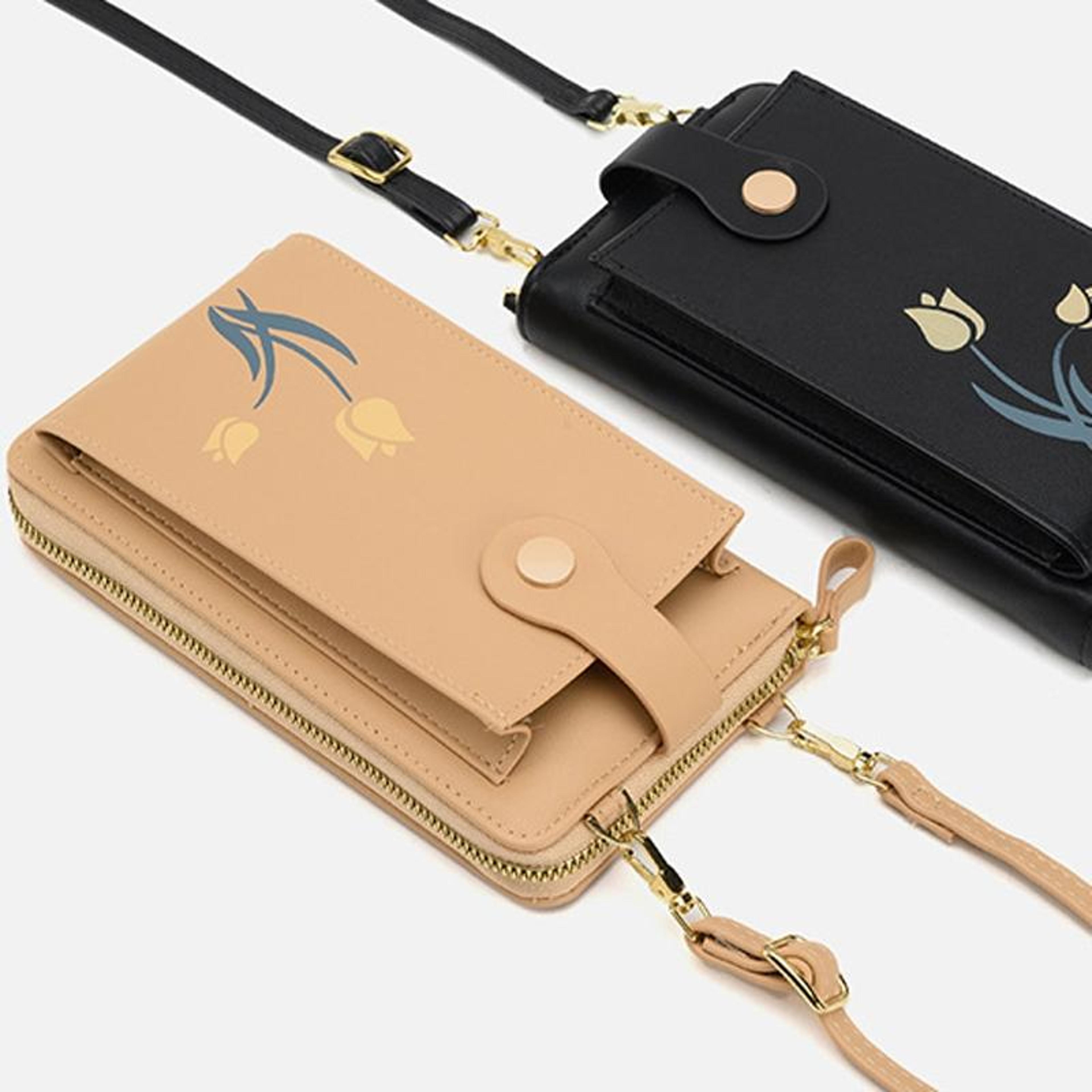 vintage floral crossbody phone bag for women large capacity cell phone purse with adjustable strap