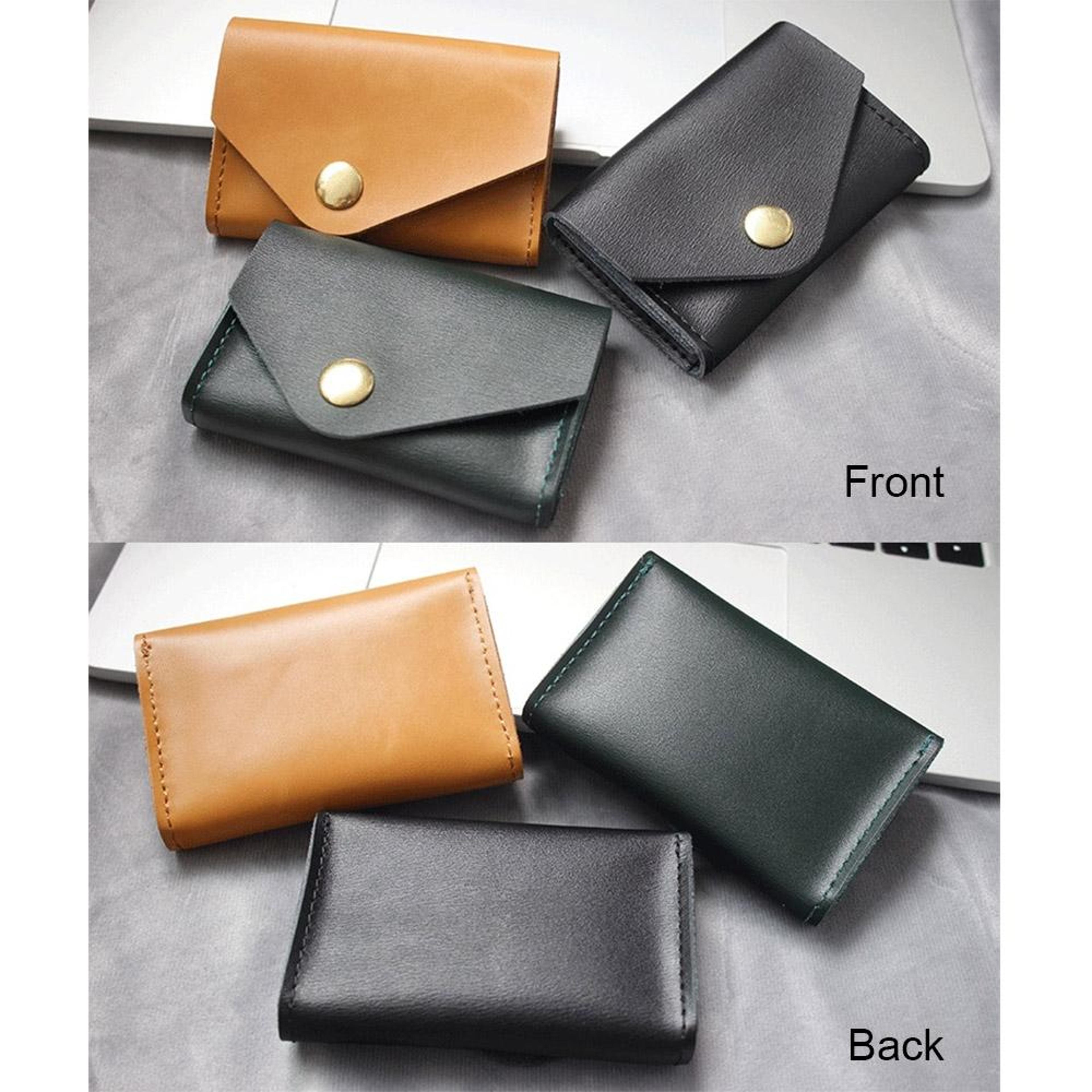 vintage leather card holder waterproof magnetic business card wallet for credit cards