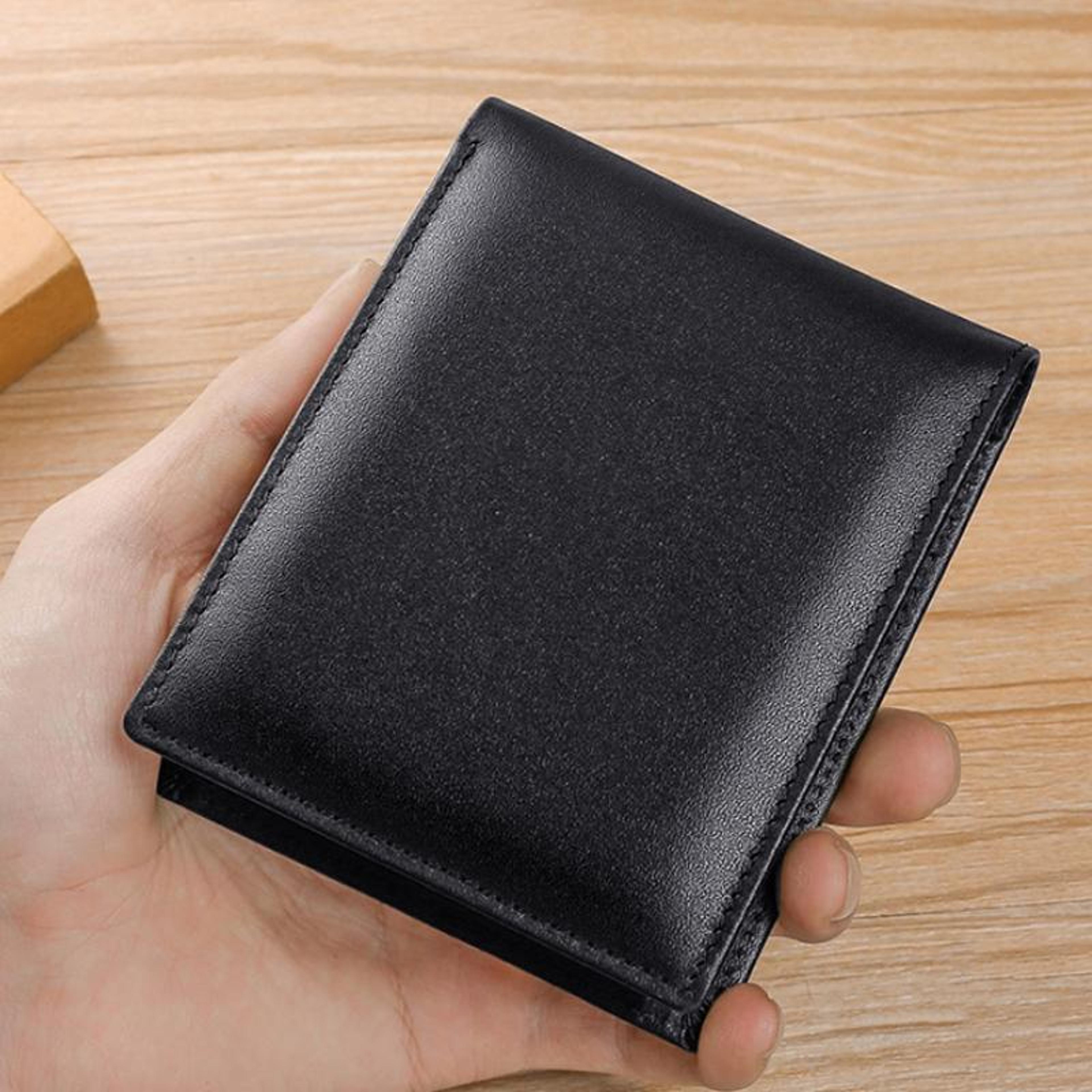 premium rfid blocking wallet genuine leather tri fold wallet for men with large capacity card holder