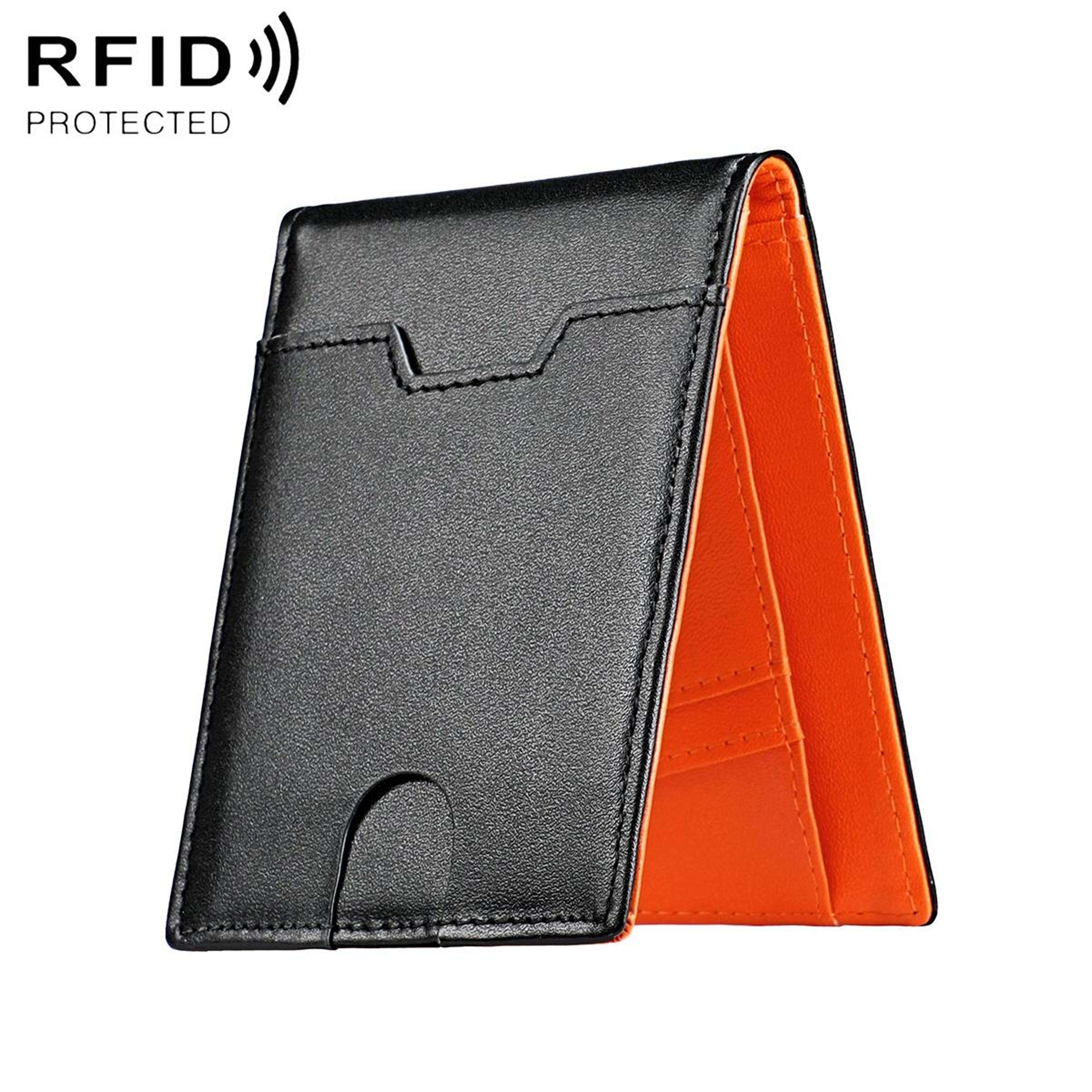 ultra thin genuine leather wallet rfid blocking slim bifold wallet for men and women