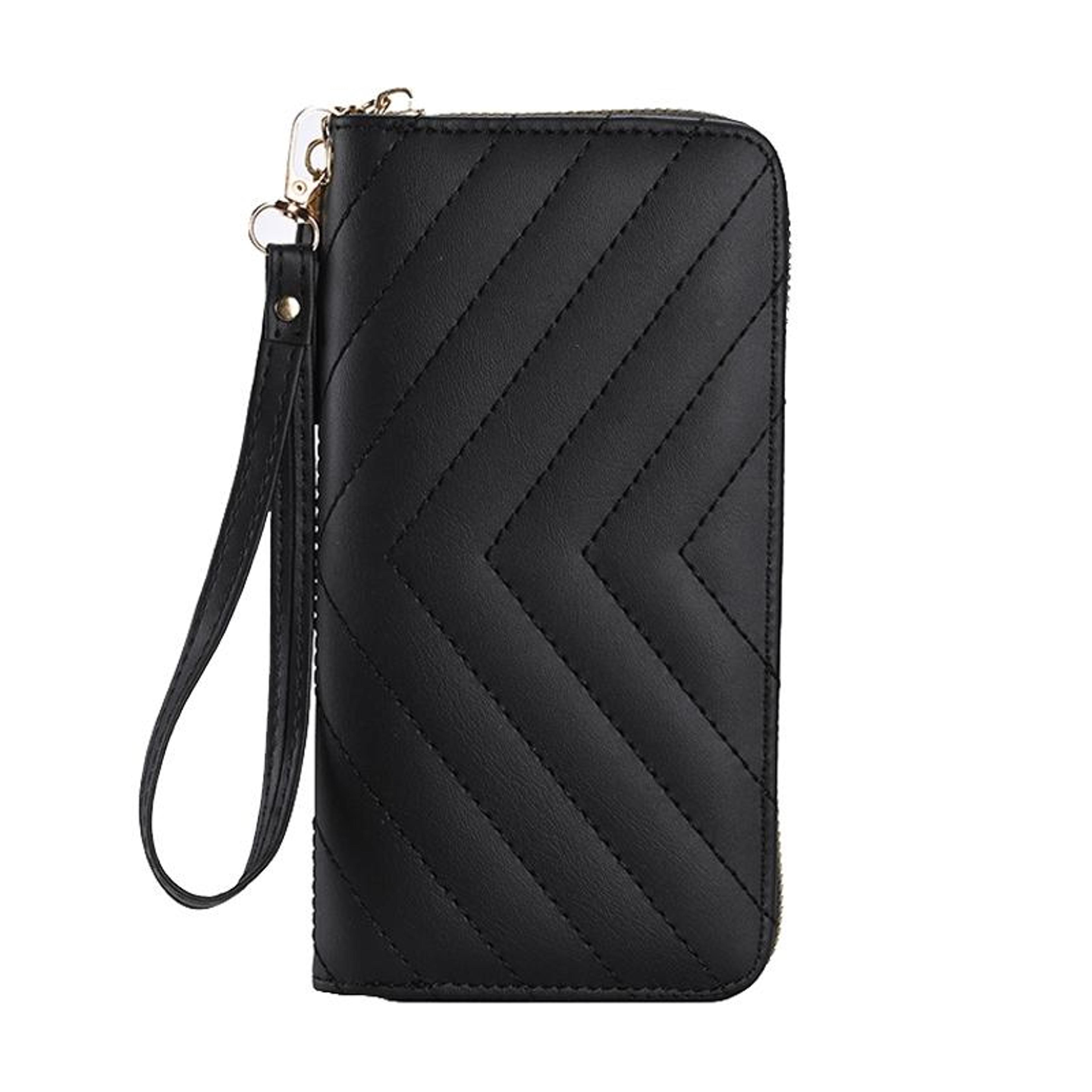 large capacity women's wallet phone wristlet clutch with card slots and zipper organizer
