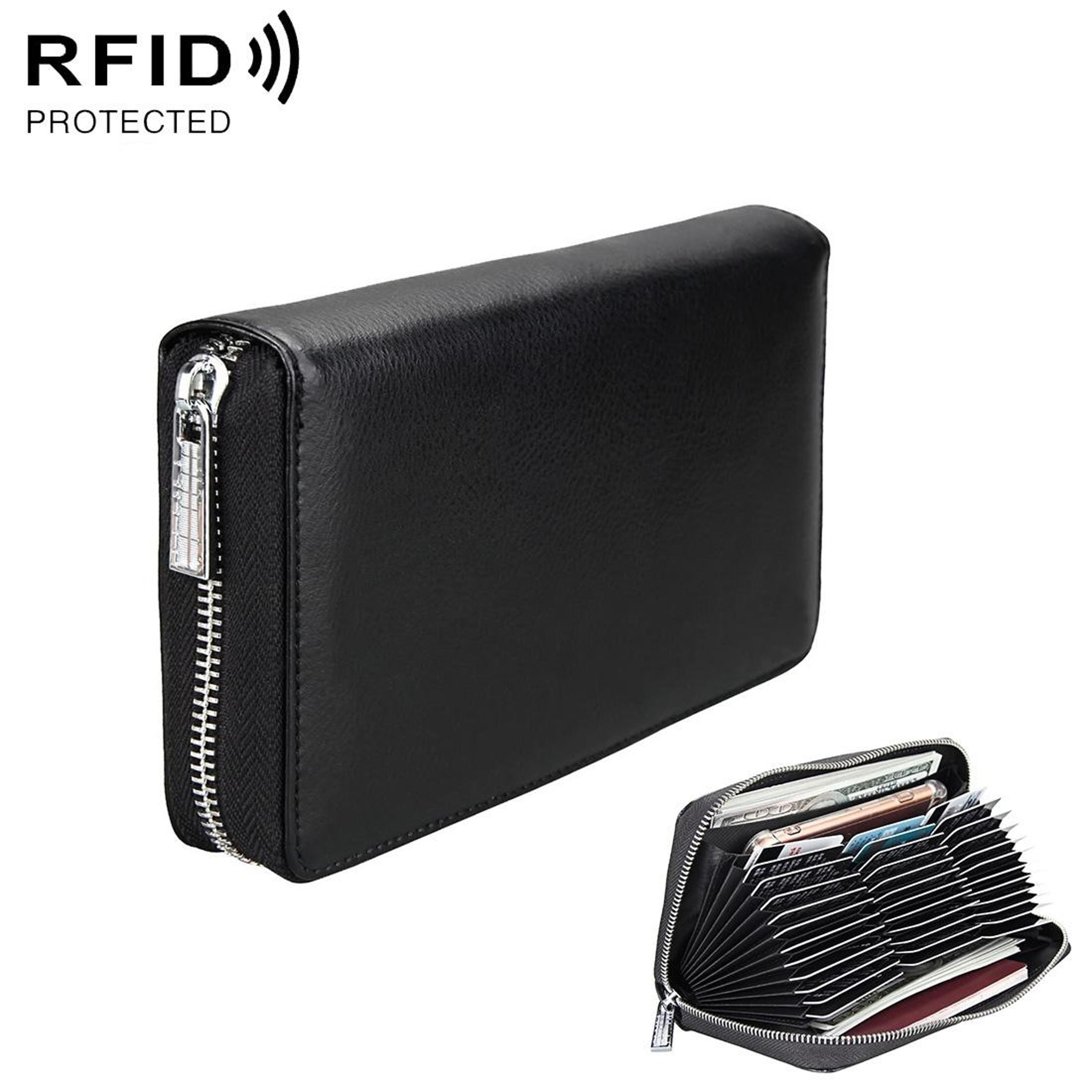 rfid passport wallet genuine leather travel document organizer long wallet with card slots