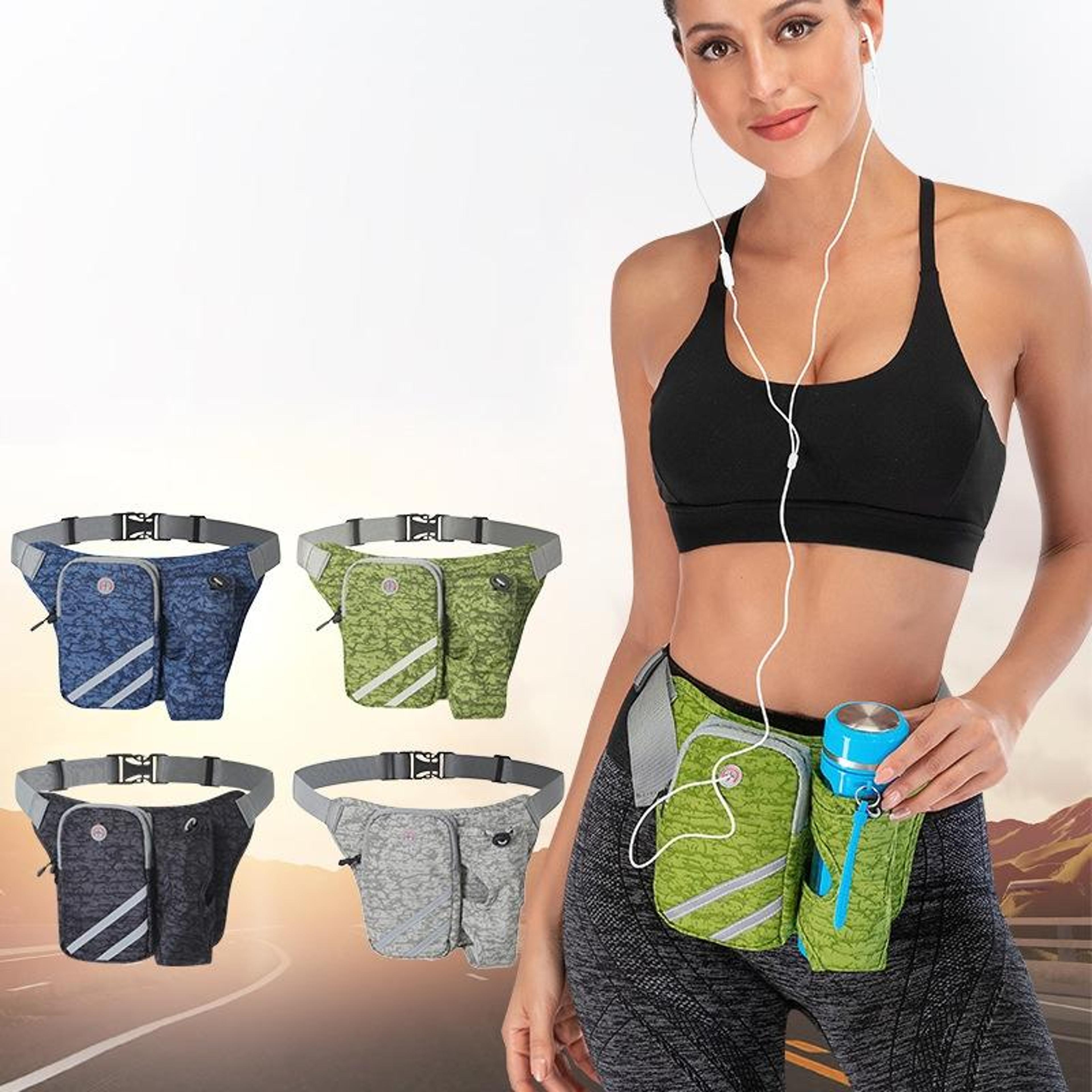 outdoor running belt bag with water bottle holder waterproof sports waist bag for hiking cycling