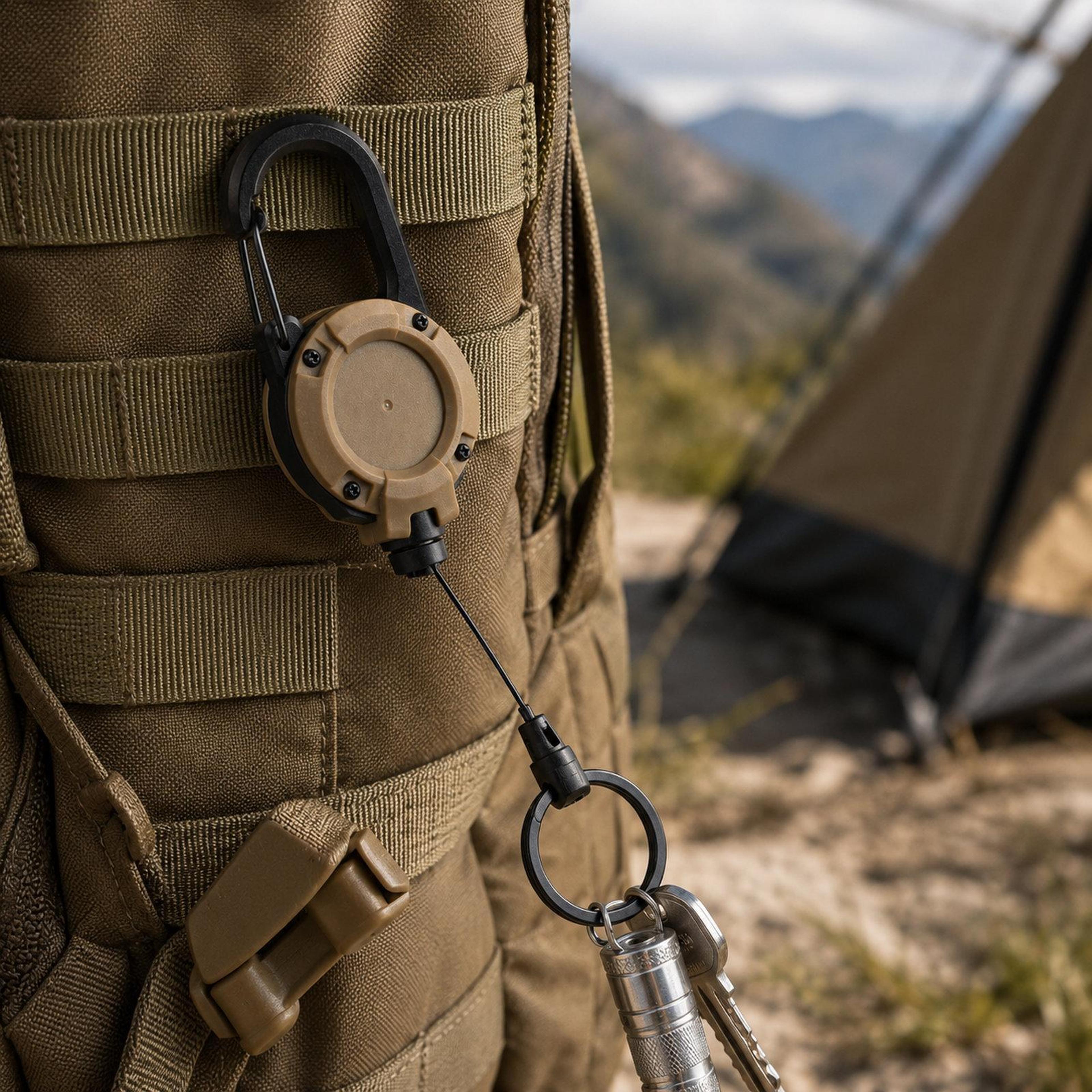heavy duty retractable keychain with steel cord anti lost badge holder carabiner
