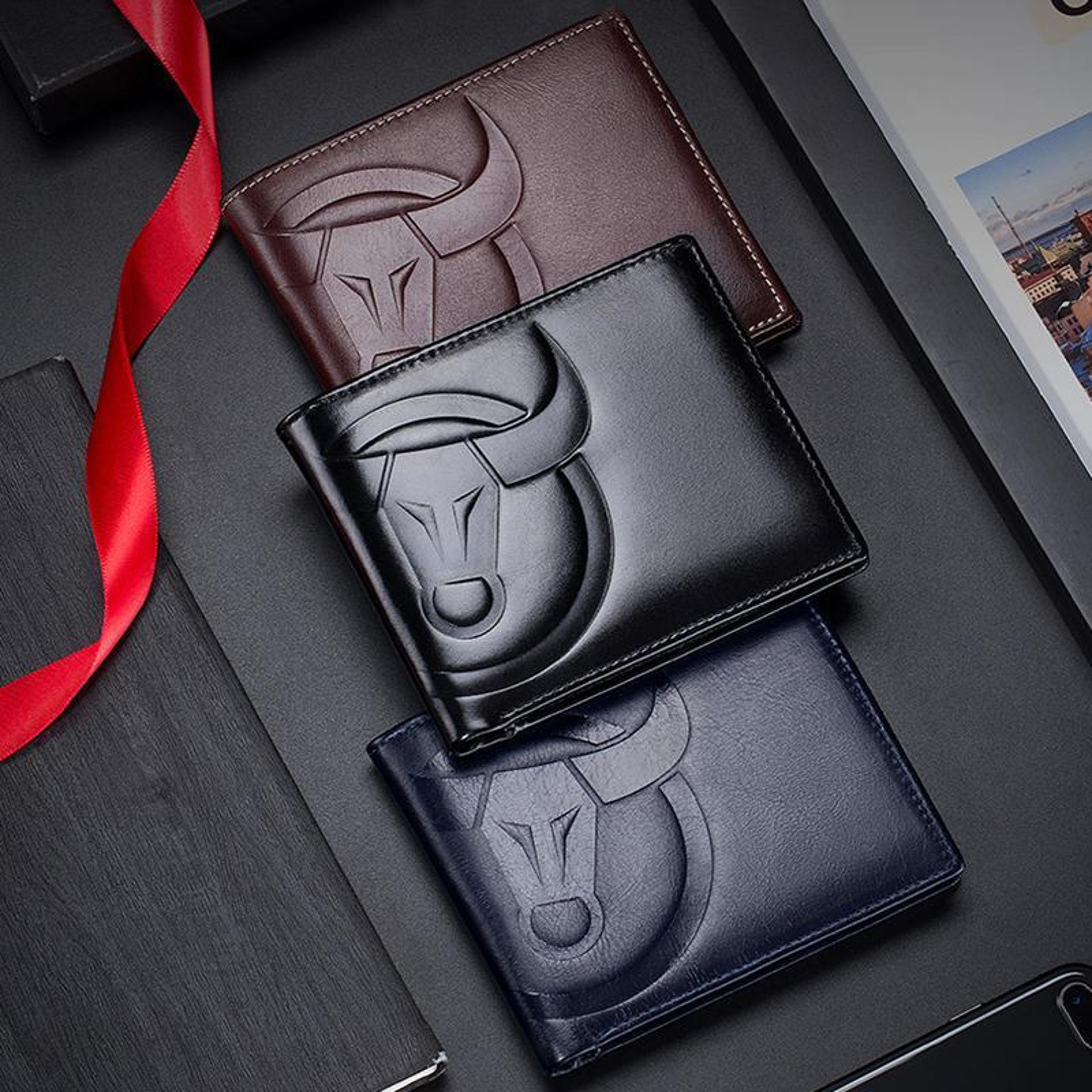 rfid blocking genuine cowhide leather wallet with card slots