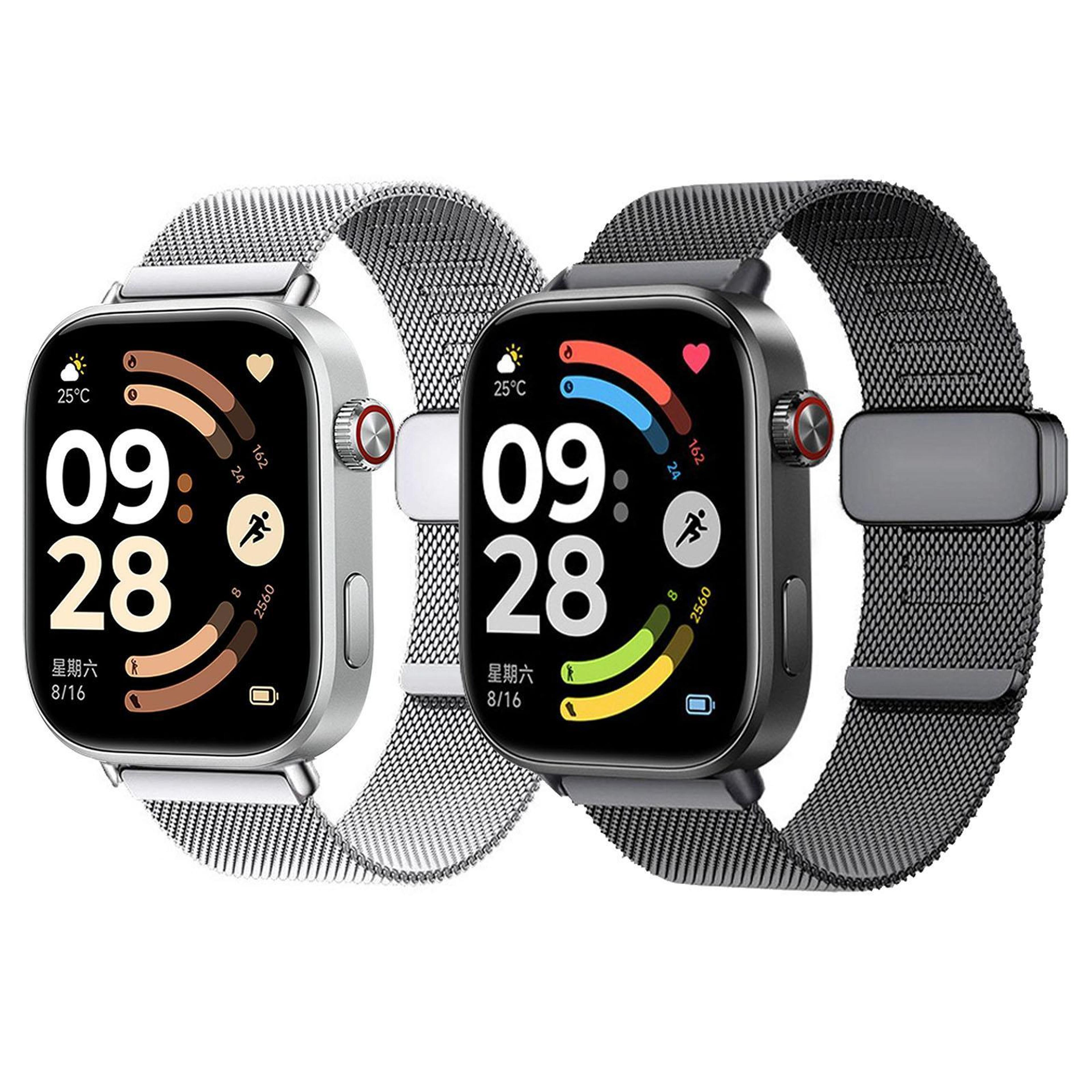 milanese stainless steel magnetic watch band for xiaomi band 10 pro & redmi watch 6