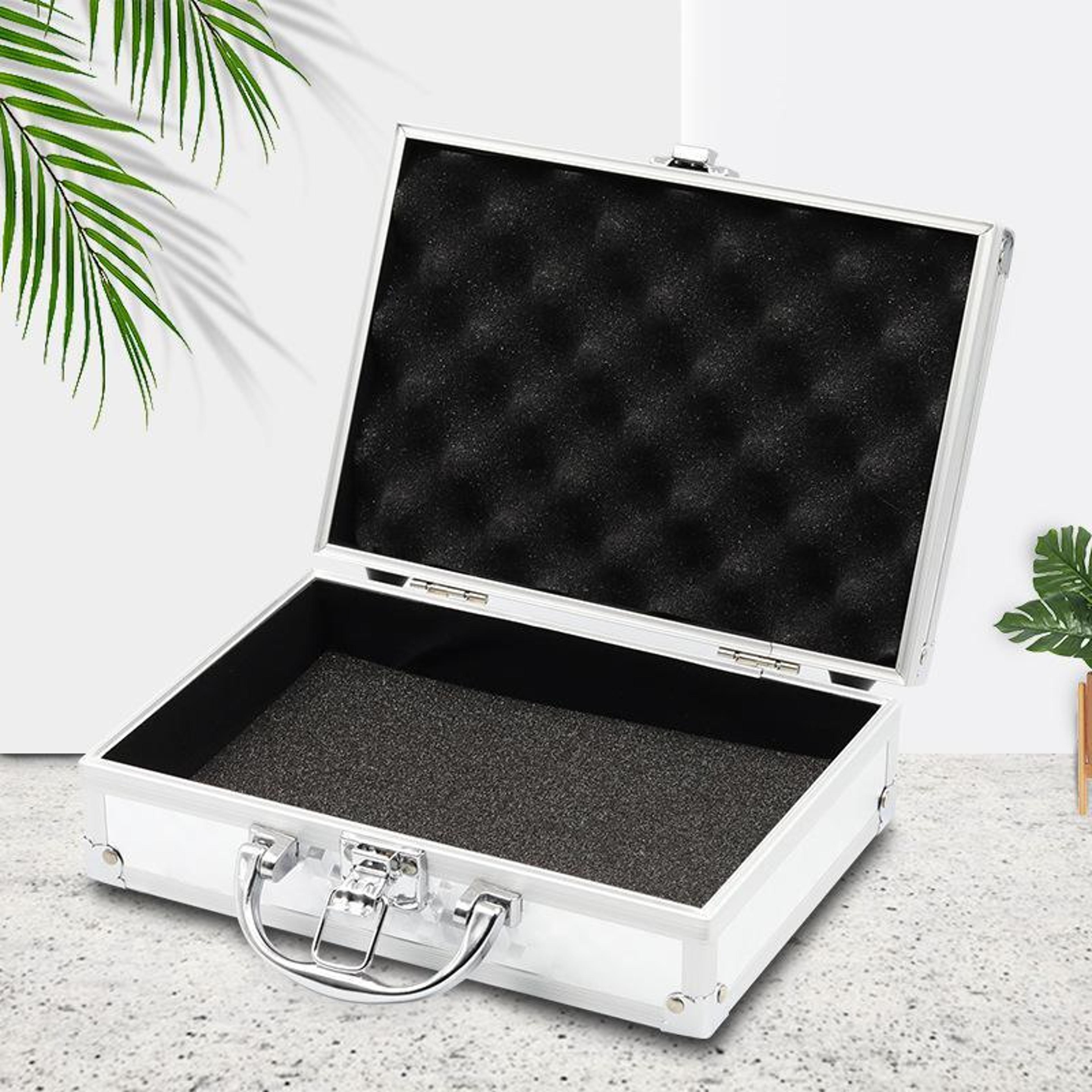 portable aluminum tool box, durable household storage box with safety lock