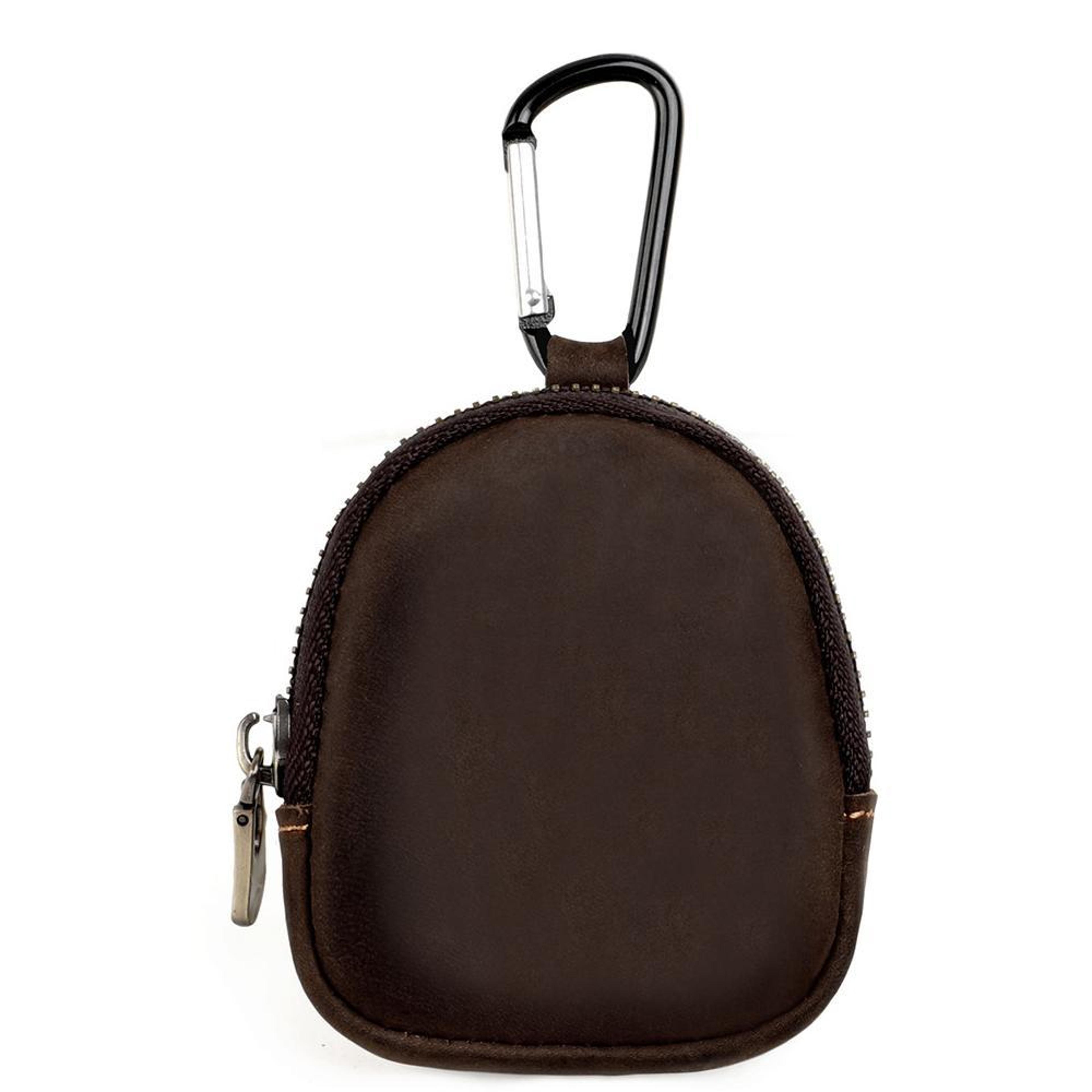 genuine leather mini coin purse shell earbuds key holder pouch
