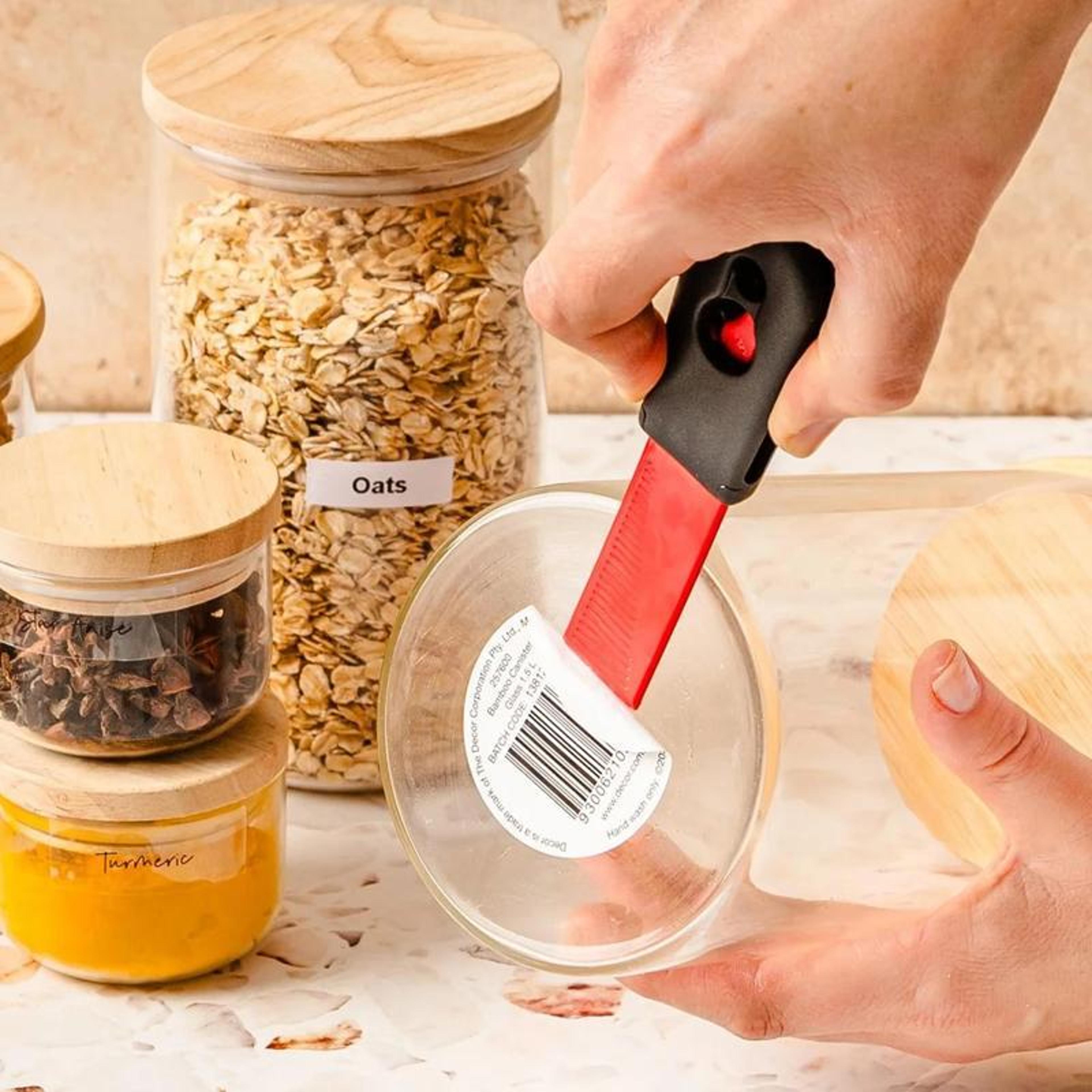 2 in 1 sticker remover tool and cleaning scraper for labels adhesive residue and household cleaning