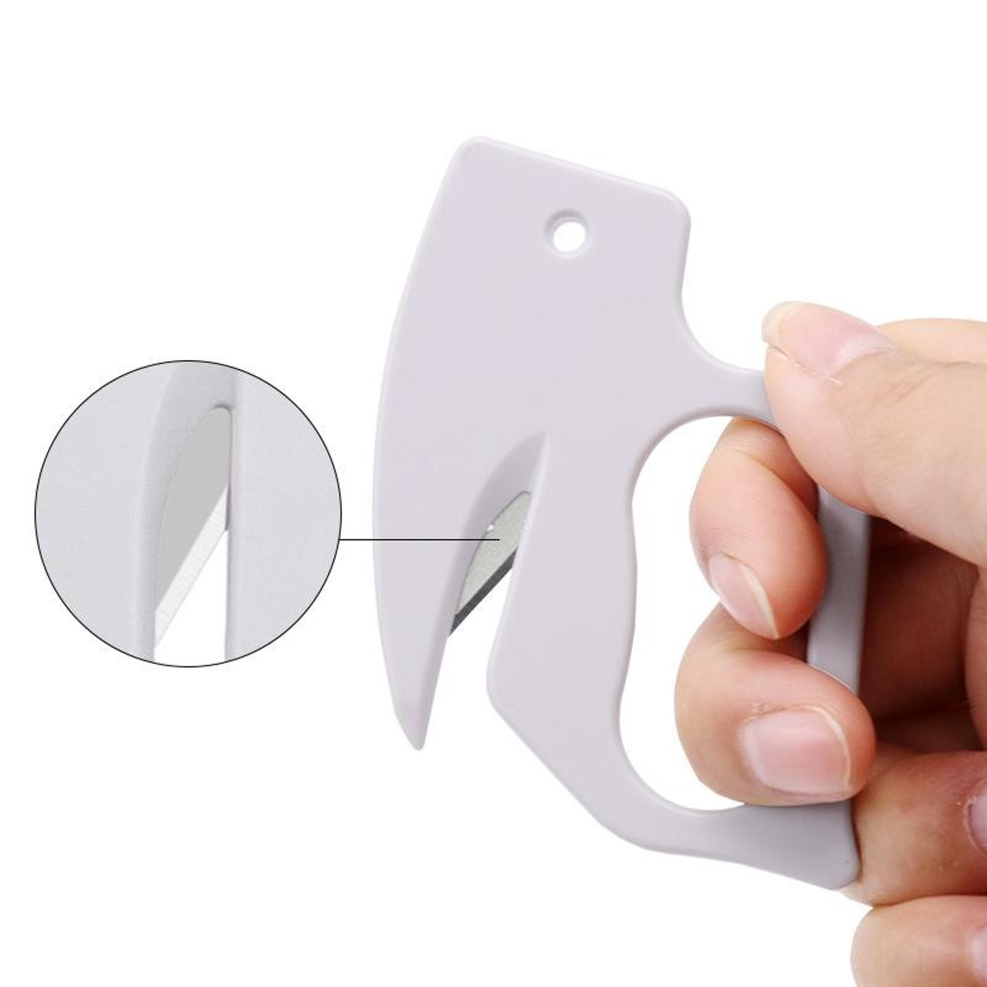 2 pcs letter opener and paper cutter with stainless steel blade portable safety package opener