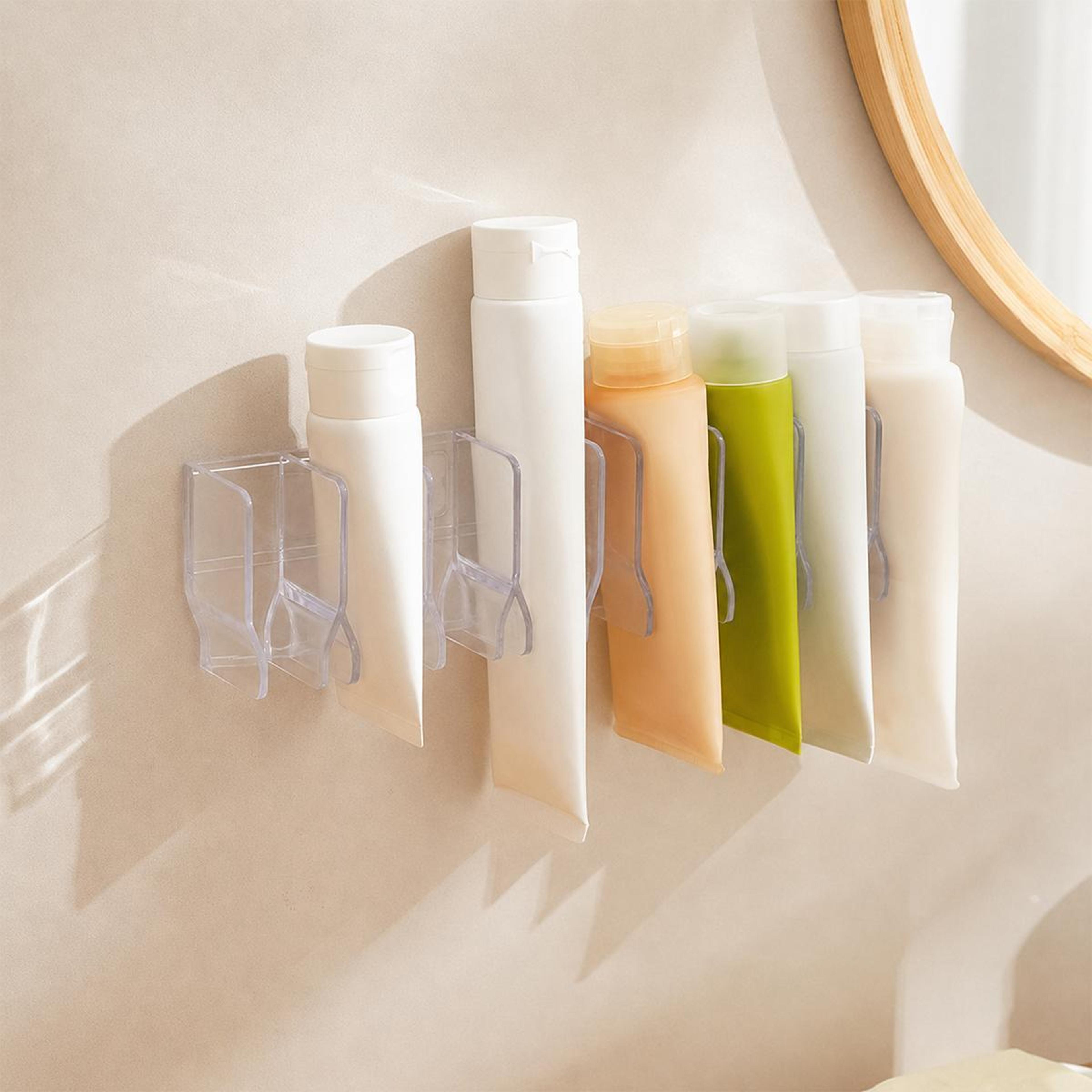 no drill wall mounted facial cleanser holder bathroom skincare organizer storage rack