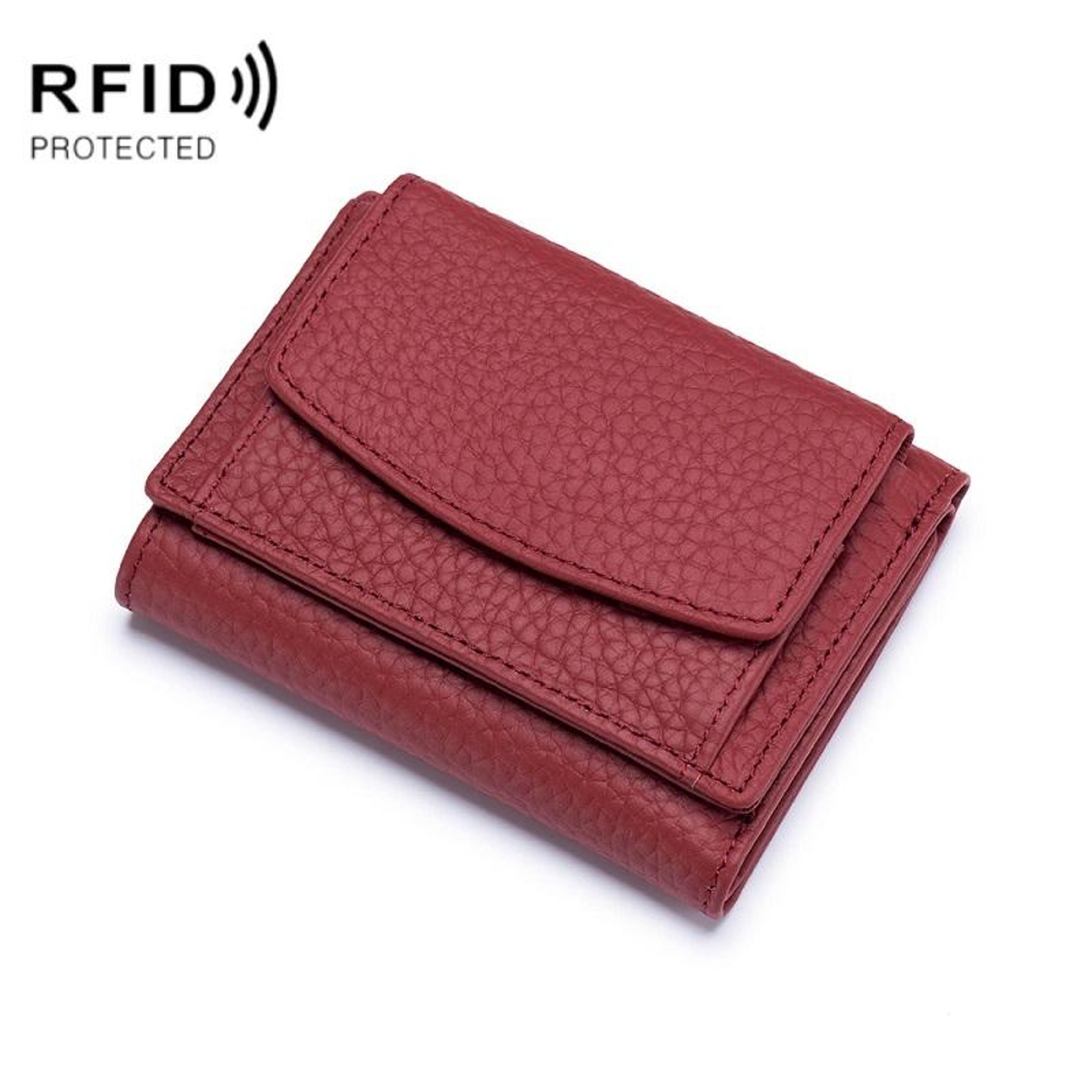 premium rfid blocking wallet genuine leather short bifold coin purse