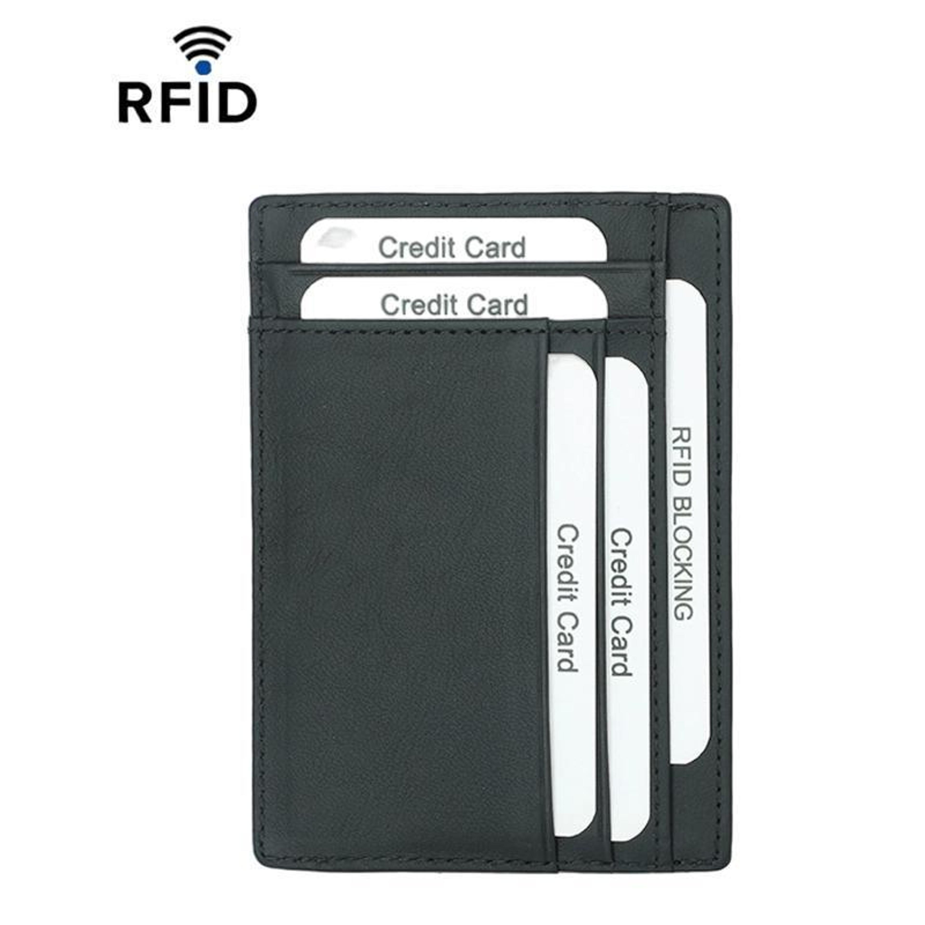 rfid blocking card holder wallet with zipper coin purse, compact multi card organizer