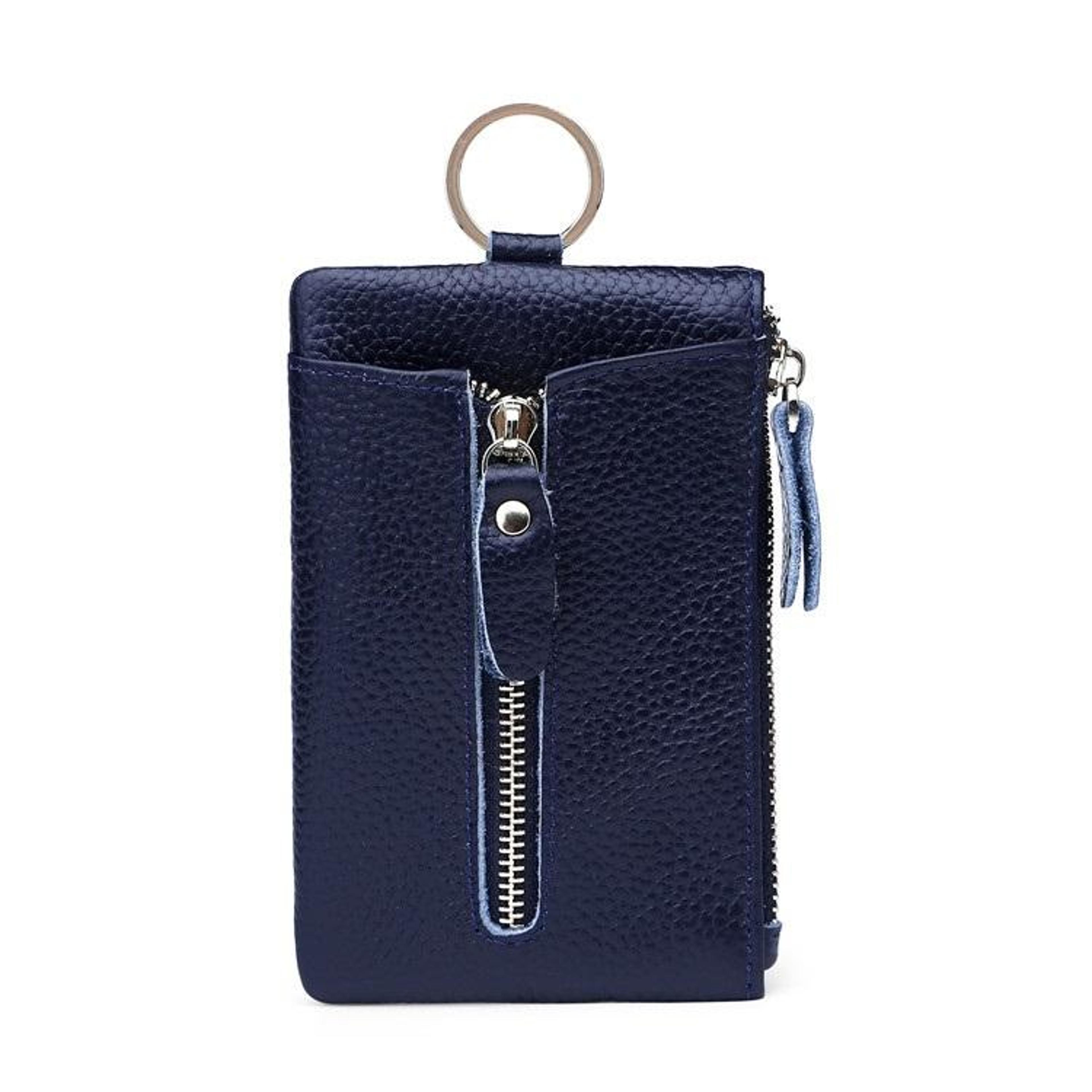 premium leather key wallet large capacity key card case and coin purse for men
