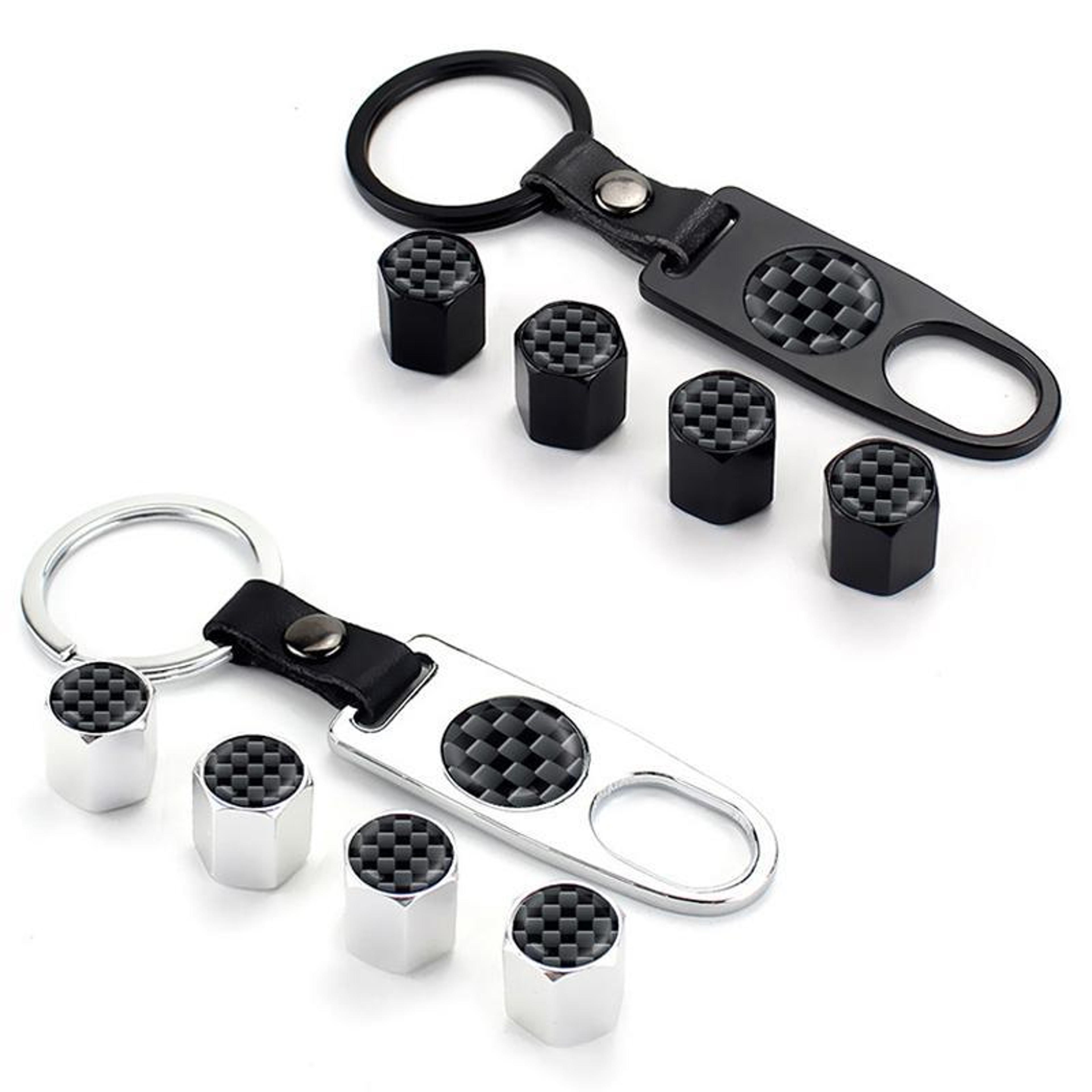 universal carbon fiber tire valve stem caps airtight dust proof wheel valve covers 4 pcs